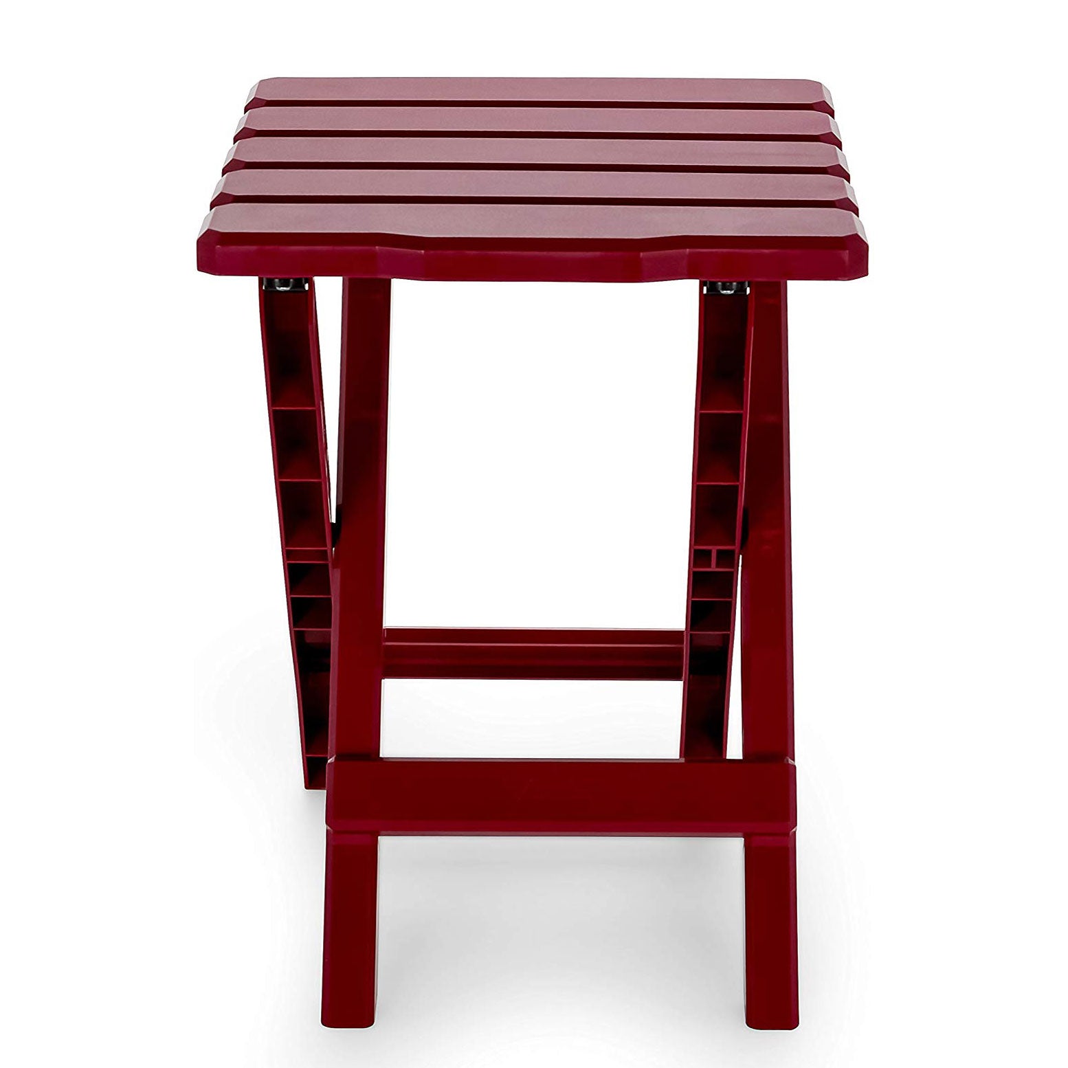 Camco 51684 Outdoor Camping Regular Adirondack Plastic Folding Side Table, Red - Smart-nests