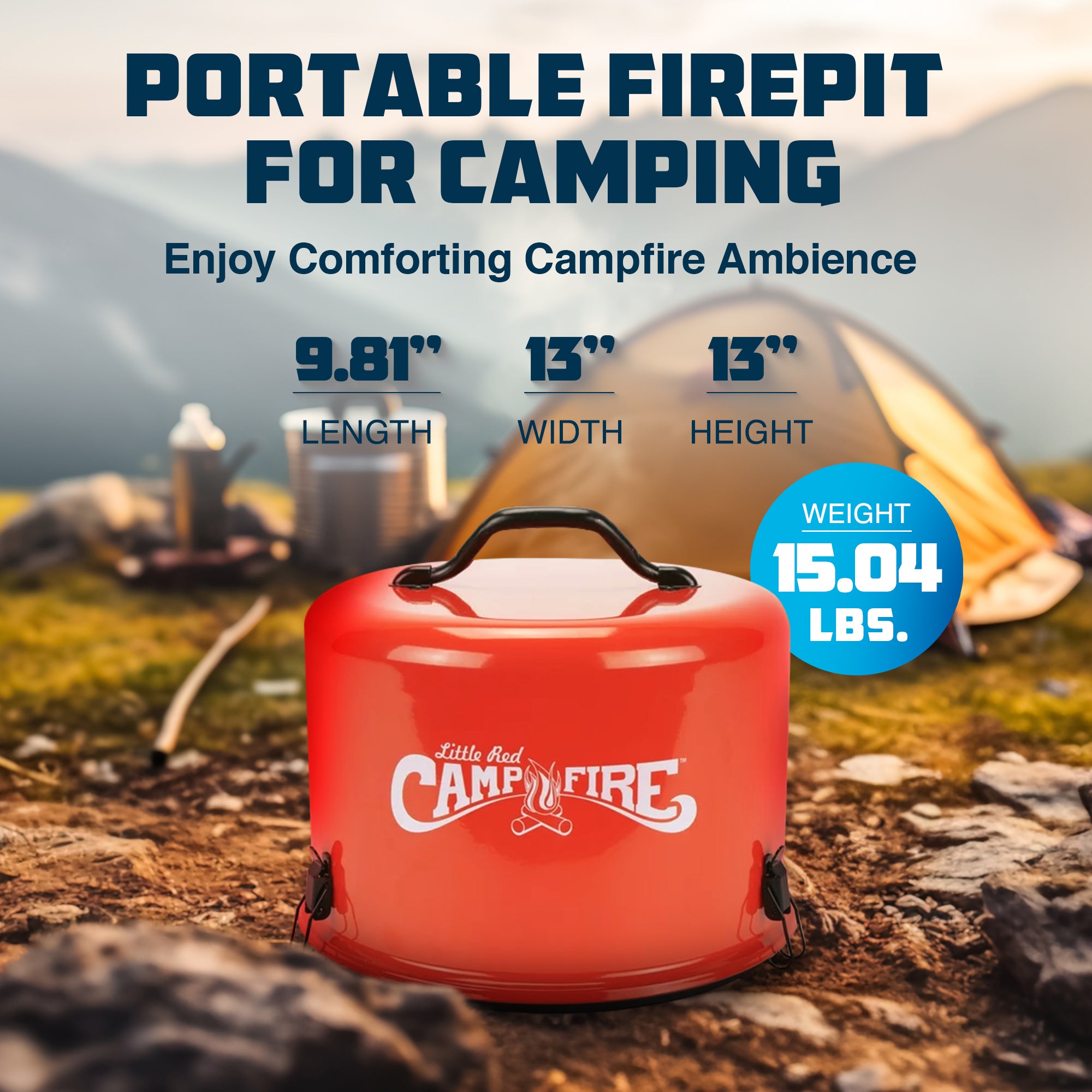 Camco Little Red Outdoor Portable Tabletop Propane Heater Fire Pit 11.25 Inch - Smart-nests