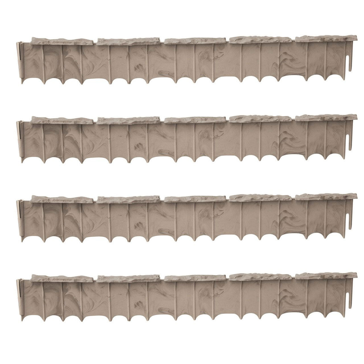 Suncast Quick Edge 35 Inch Single Strip Resin Lawn Edging, Flagstone (4 Pack) - Smart-nests
