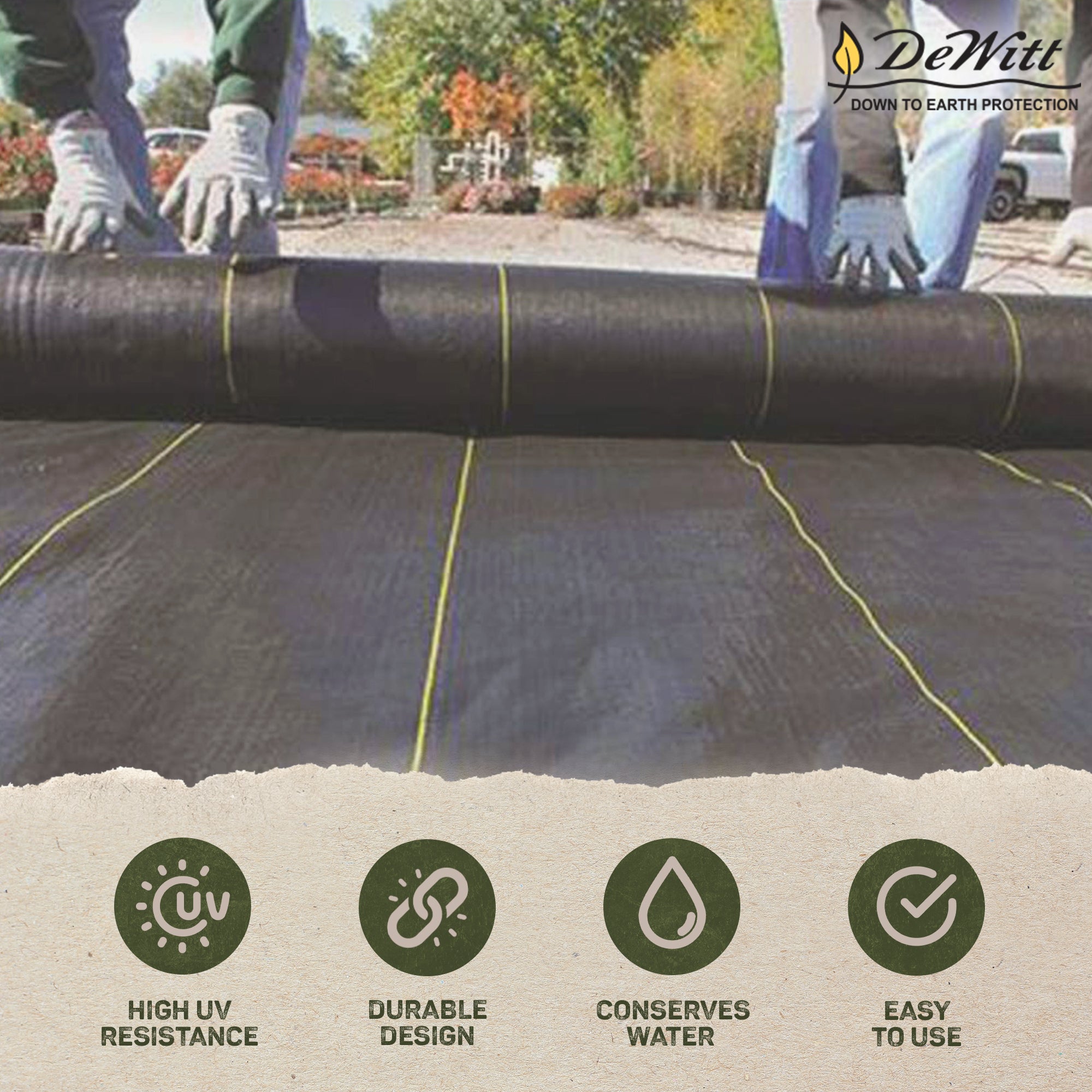 DeWitt Sunbelt 3' Wide Weed Barrier Landscape Fabric Ground Cover, 300' (4 Pack) - Smart-nests