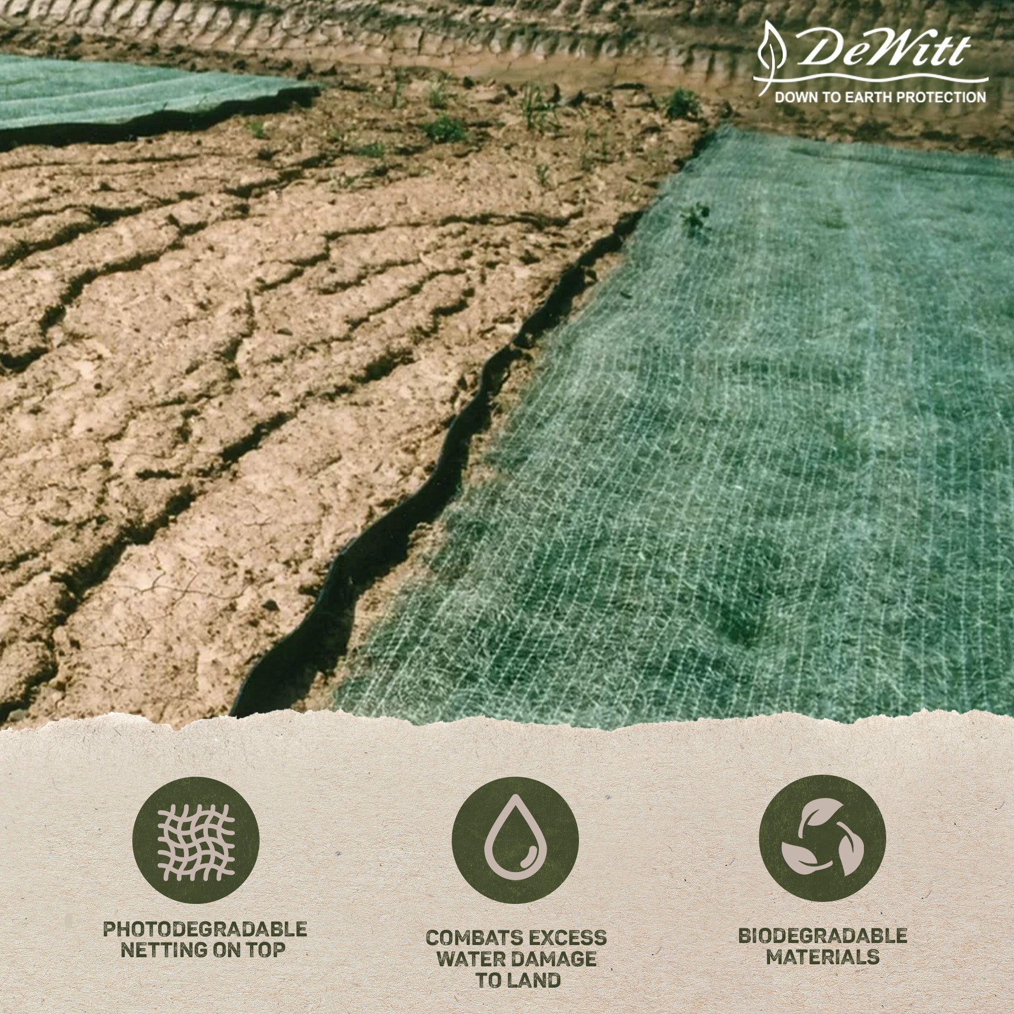 Dewitt 4'x112.5' Garden Net Commercial/Home Excelsior Erosion Control Blanket - Smart-nests