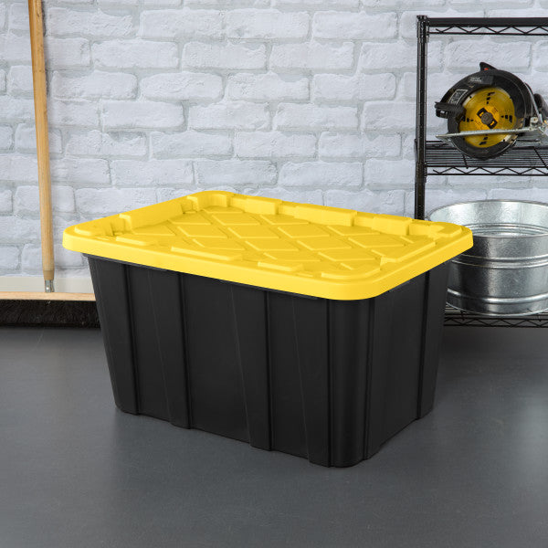 Sterilite 27 Gallon Industrial Stackable Storage Tote Lidded Containers, 6 Pack - Smart-nests
