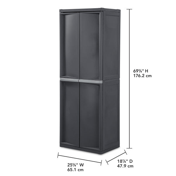 Sterilite Storage Cabinet, Garage, Pantry, & Kitchen Organizer, 4 Shelves, Gray - Smart-nests