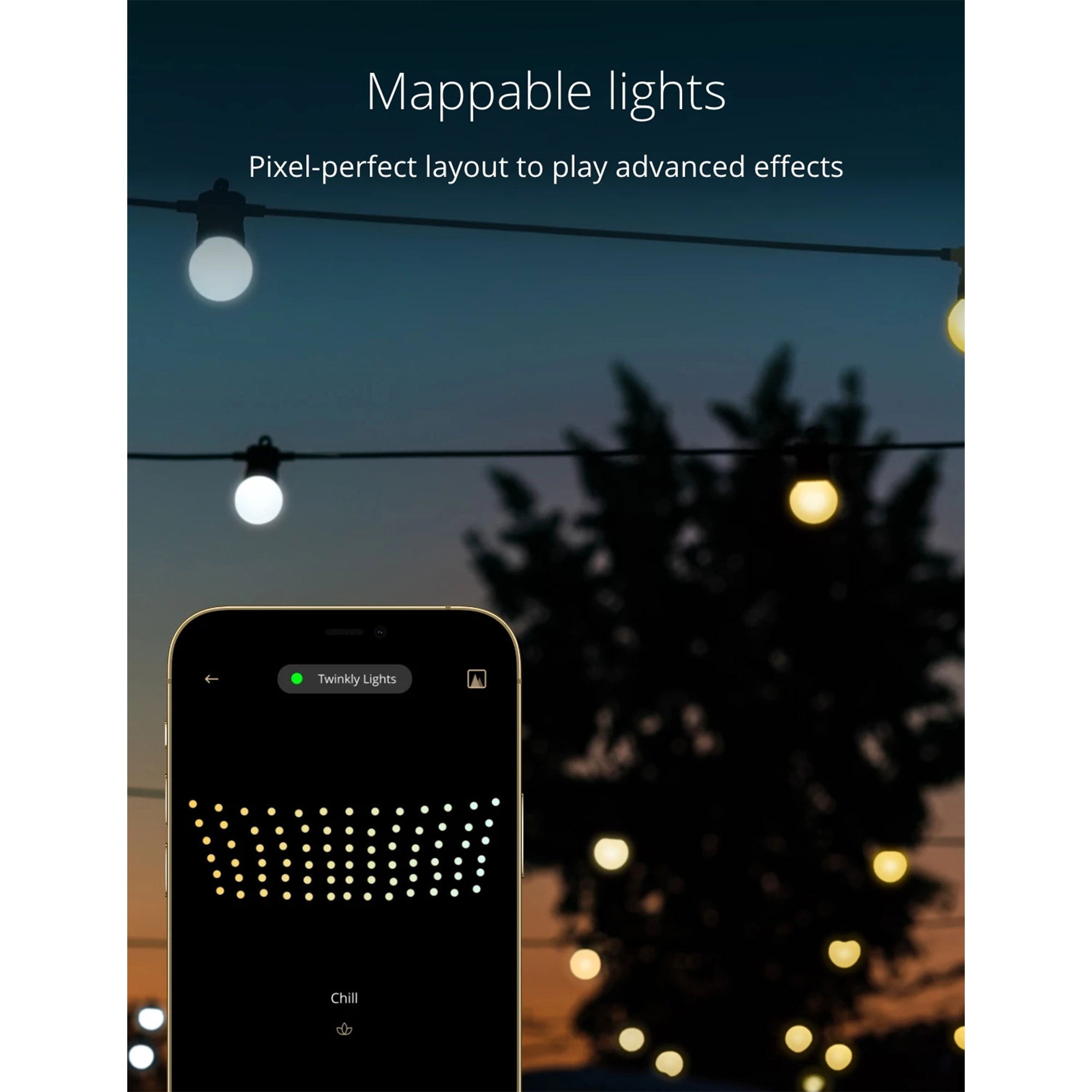Twinkly Festoon App-Controlled Smart LED Light String 20 AWW (Warm/Cool White) - Smart-nests