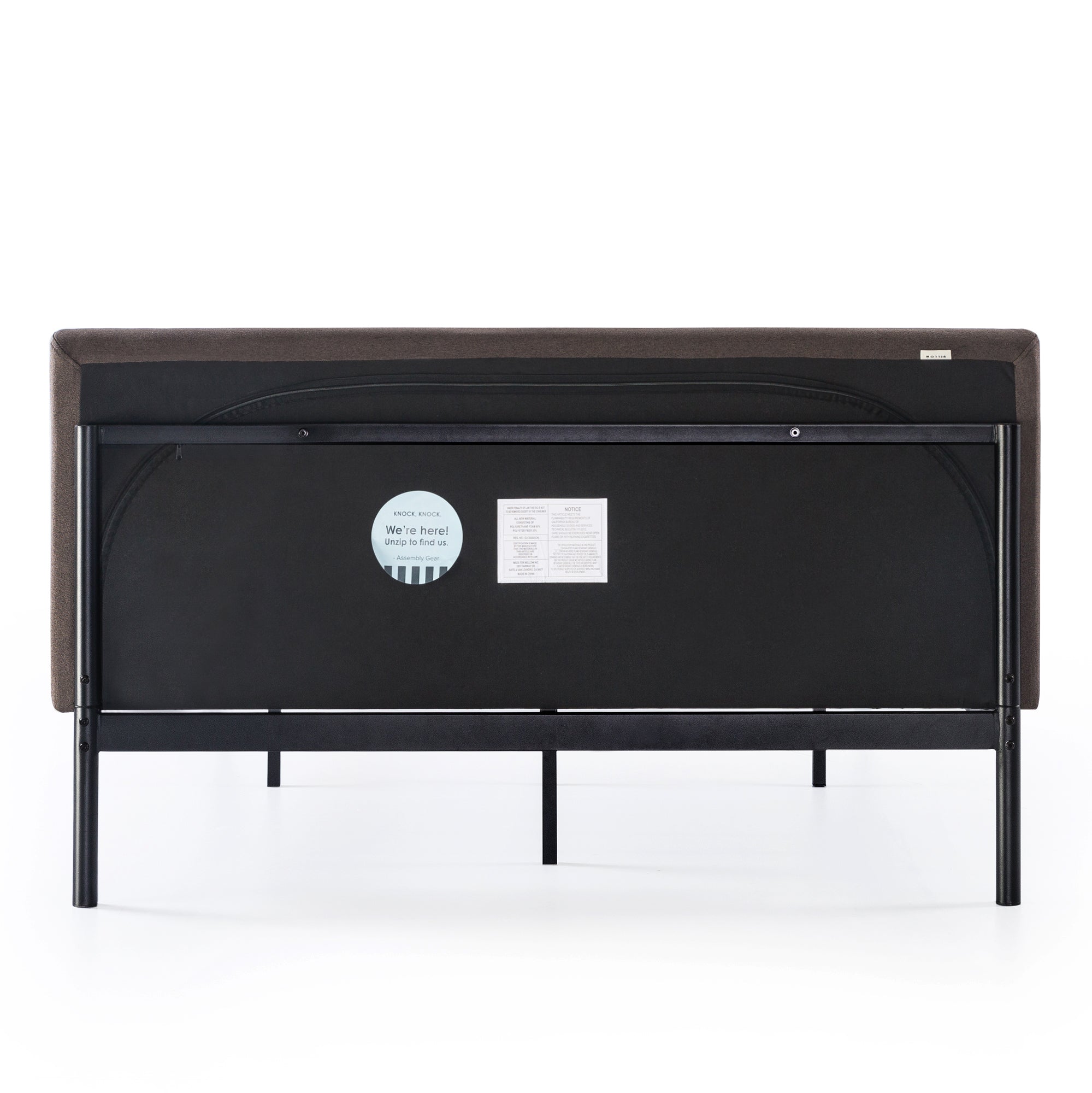Mellow BREE Metal Platform Bed Frame with Curved Upholstered Backboard, King - Smart-nests