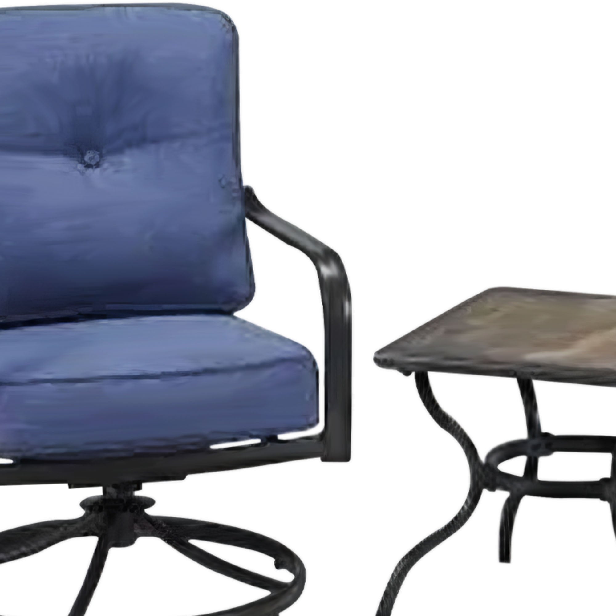 Four Seasons Courtyard Beaumont 3 Piece Deep Seating Patio Chat Set, Denim/Brown - Smart-nests