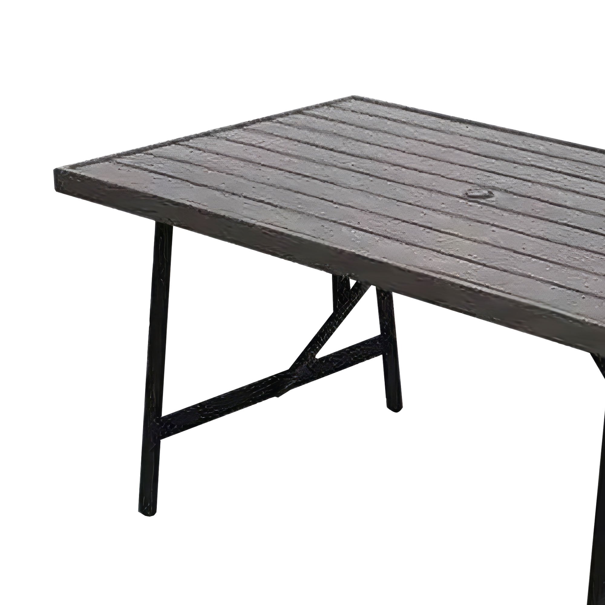 Four Seasons Courtyard 2 Tone Aluminum Eastport Slat Top Patio Dining Table - Smart-nests