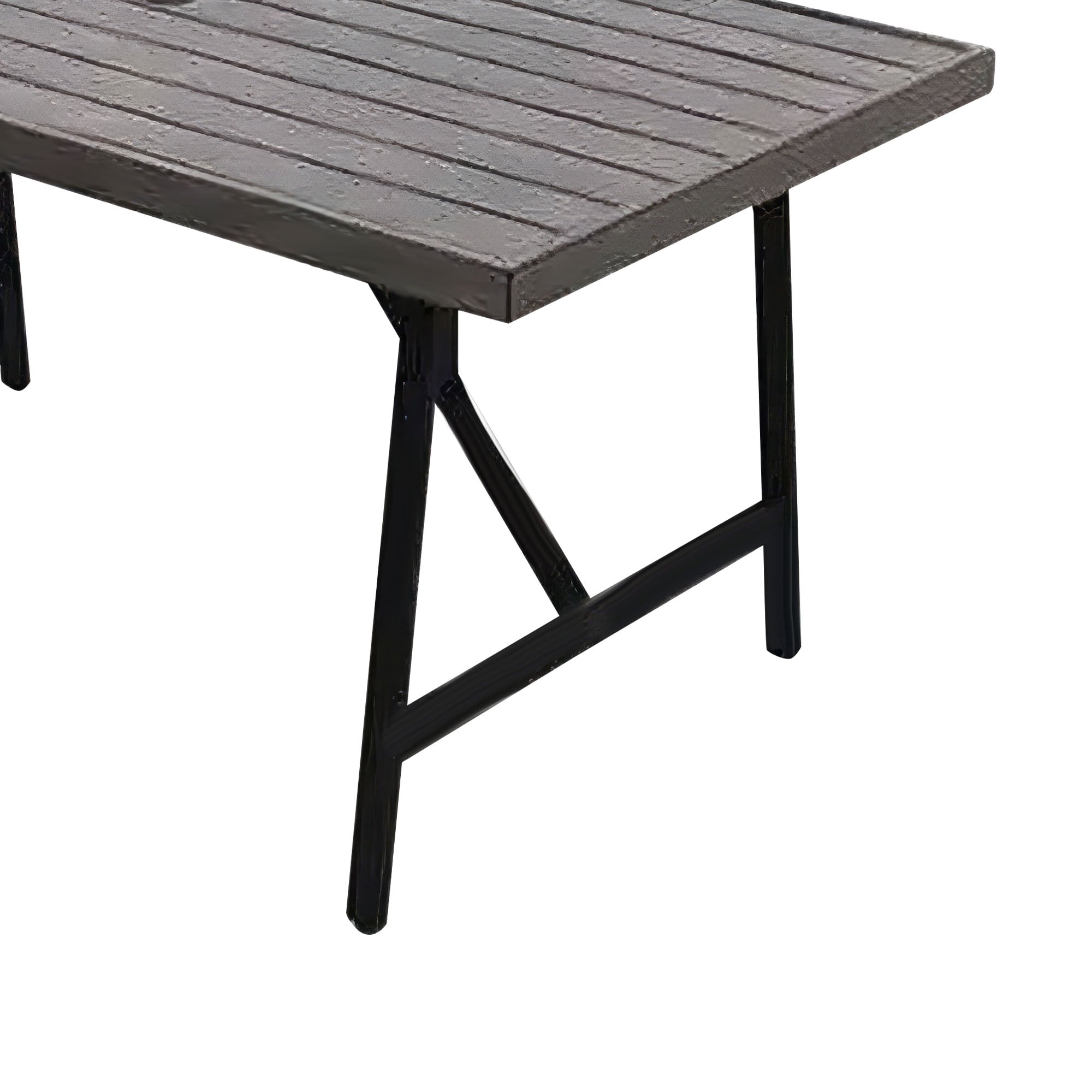 Four Seasons Courtyard 2 Tone Aluminum Eastport Slat Top Patio Dining Table - Smart-nests