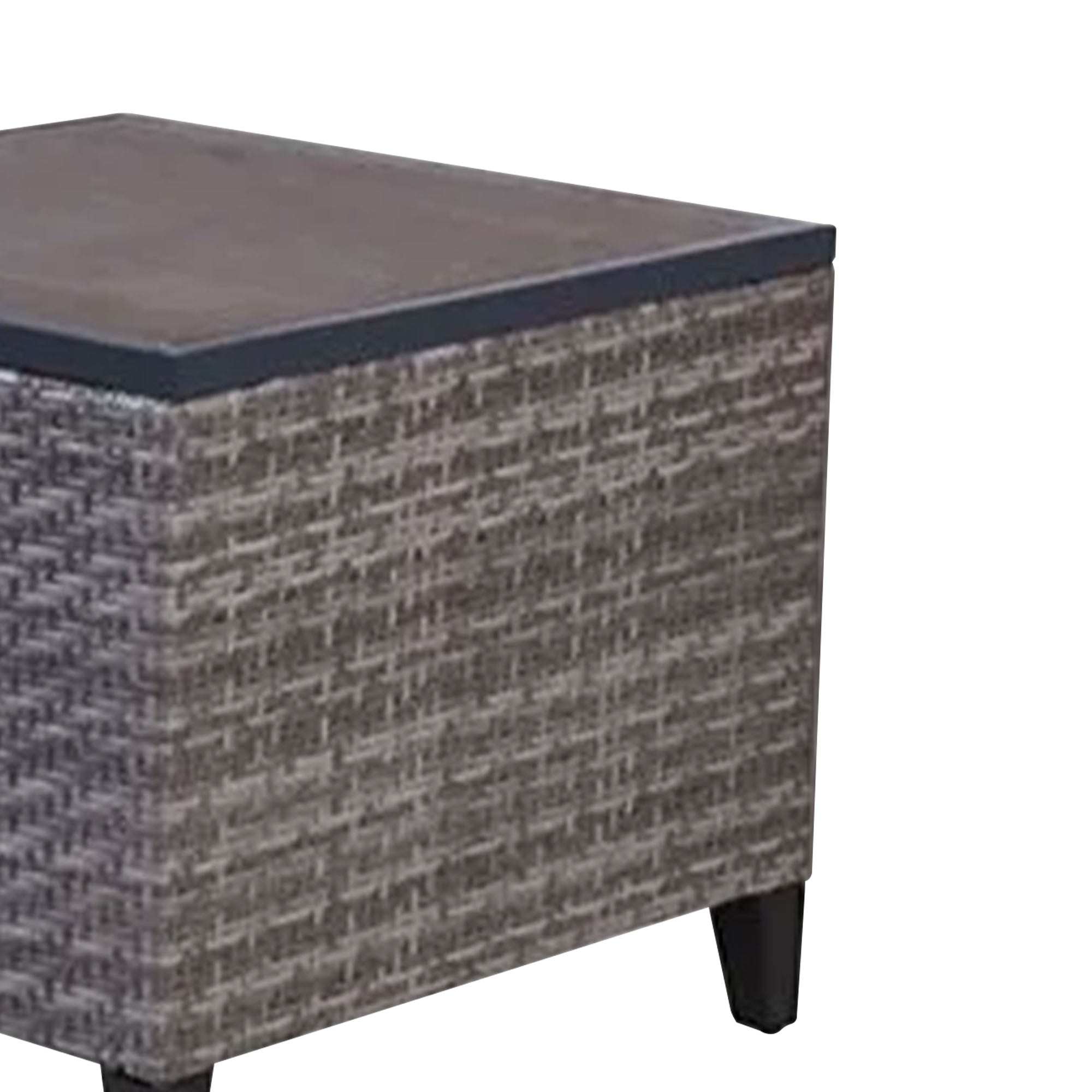 Four Seasons Courtyard Serronova Faux Wood Top Aluminum Side Table, Light Gray - Smart-nests