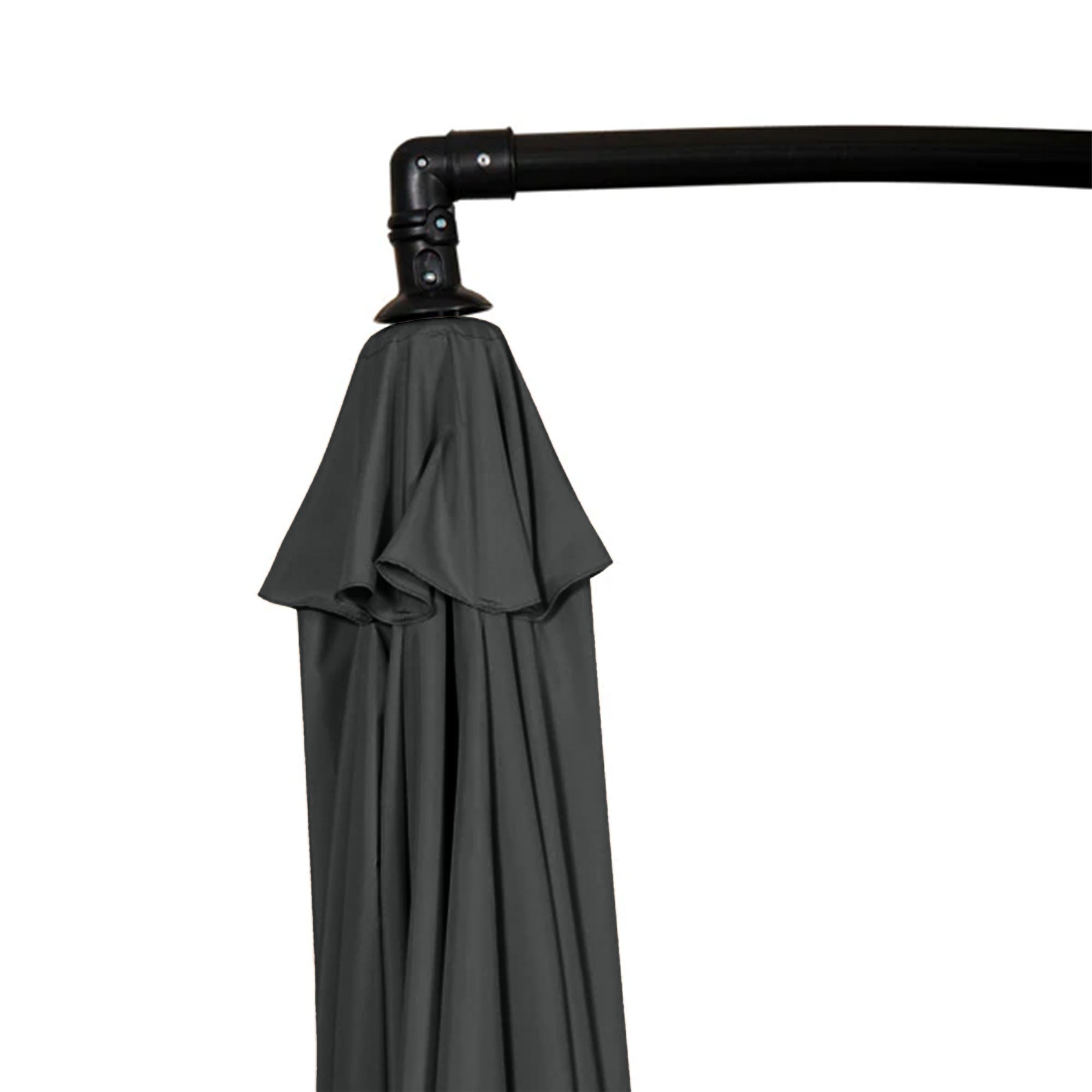 Four Seasons Courtyard 11.5 Foot Offset Patio Umbrella, Charcoal Gray Fabric - Smart-nests