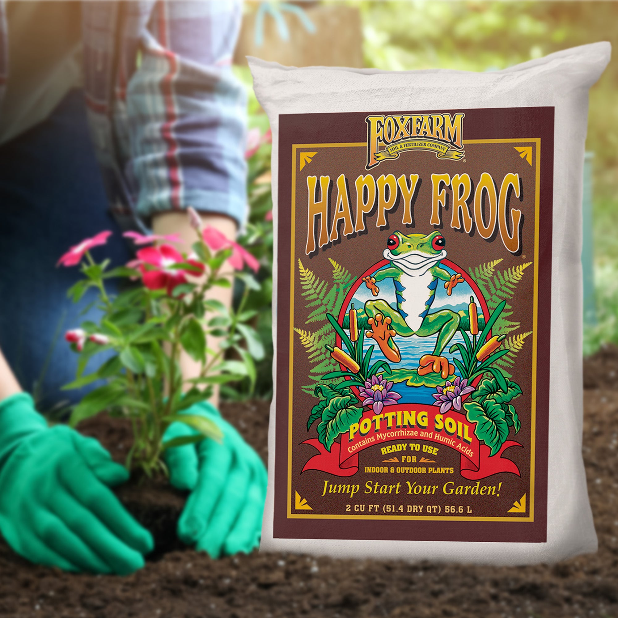 Foxfarm FX14047 Happy Frog Ph Adjusted Garden Potting Soil Mix, 2 Cubic Feet - Smart-nests
