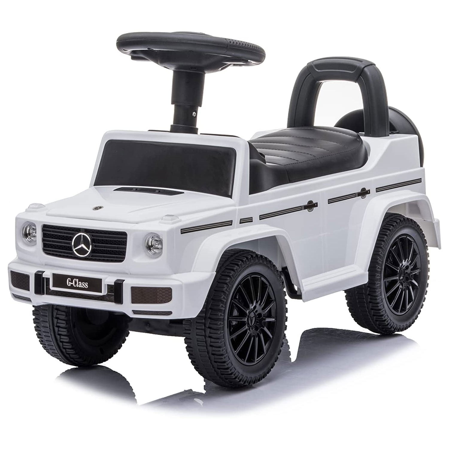Best Ride On Car Kids Toddler Outdoor Stroller Mercedes G-Wagon Push Car, White - Smart-nests