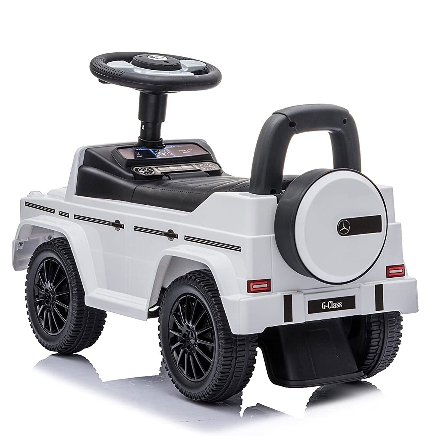 Best Ride On Car Kids Toddler Outdoor Stroller Mercedes G-Wagon Push Car, White - Smart-nests