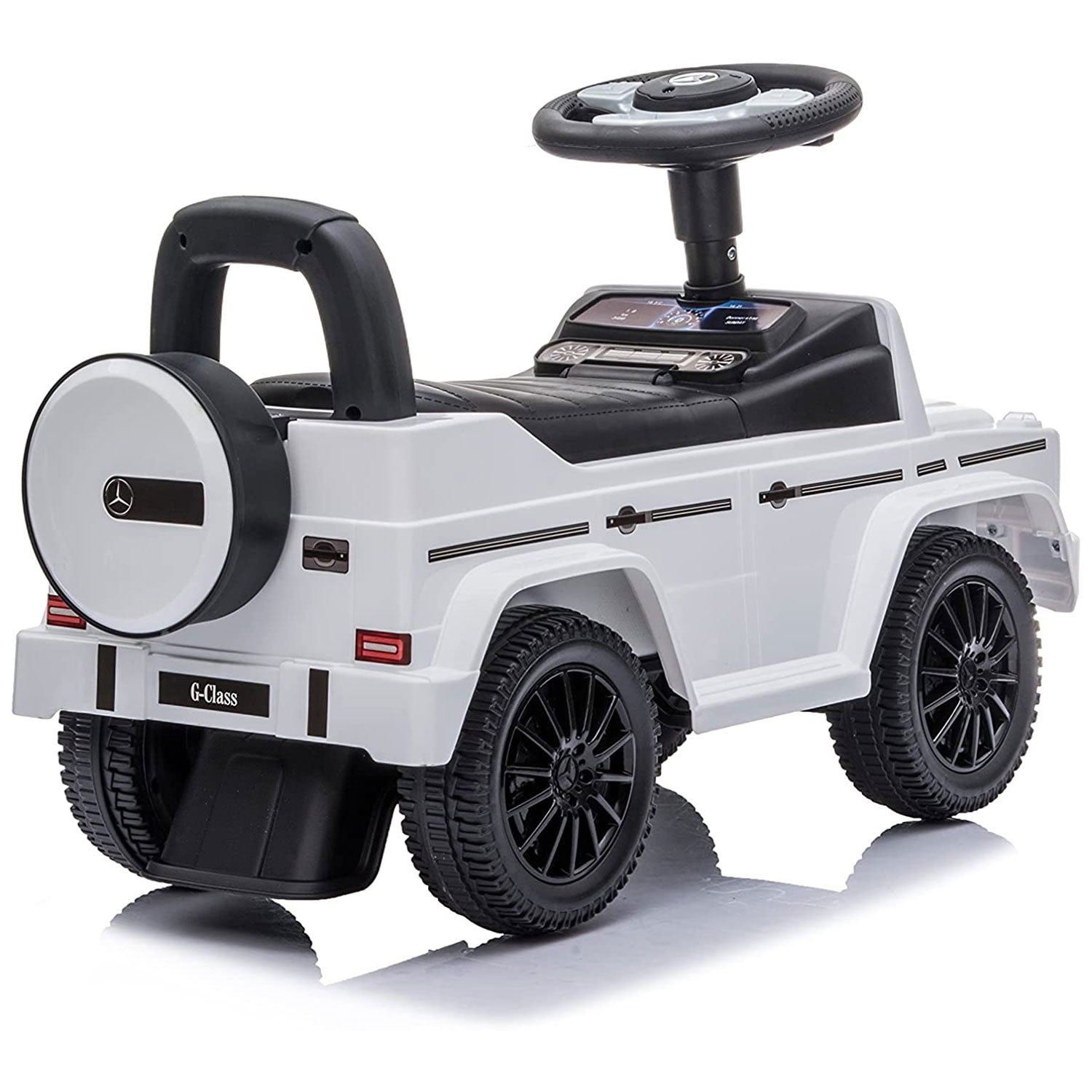 Best Ride On Car Kids Toddler Outdoor Stroller Mercedes G-Wagon Push Car, White - Smart-nests