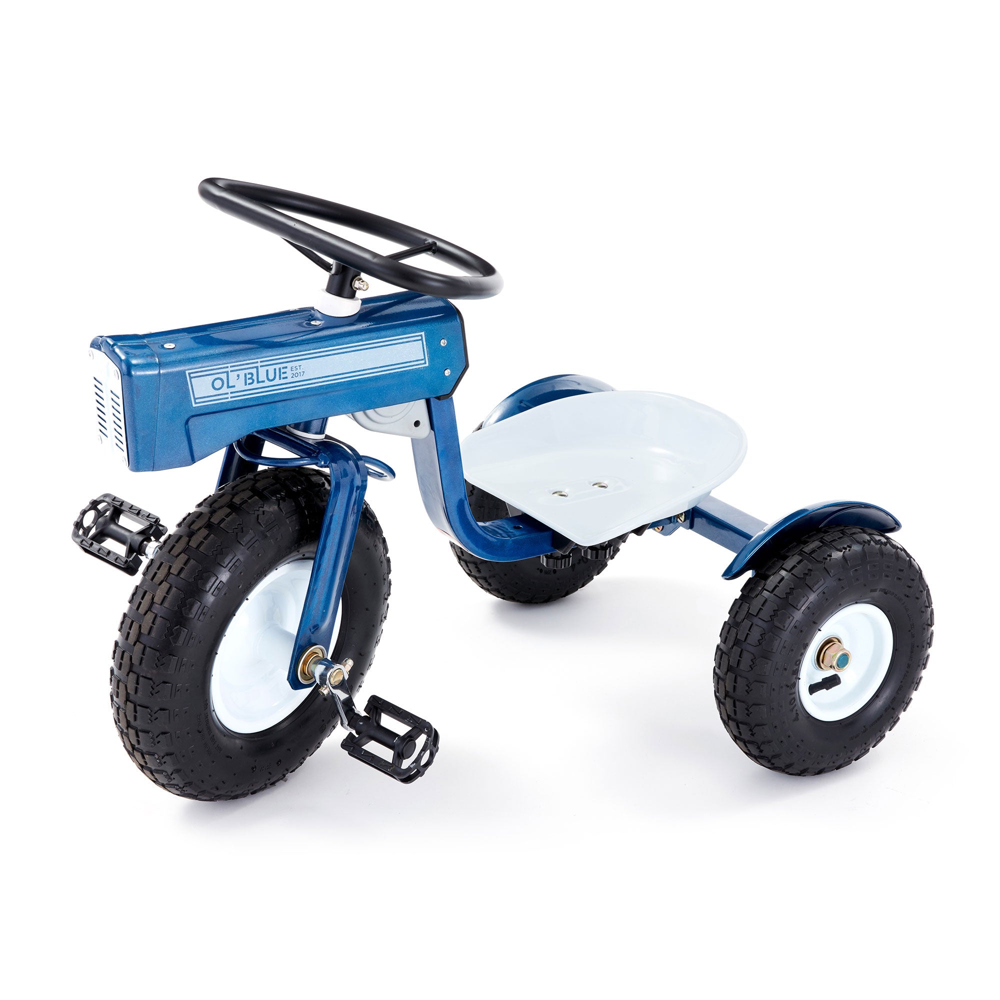 Tricam Ol' Blue Tractor Tricycle, 22" Steel Toddler Bike Kids Ride On Toy, Blue - Smart-nests