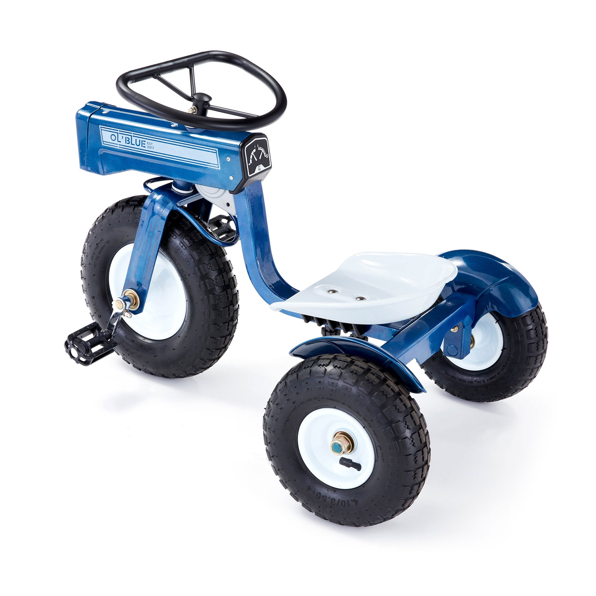 Tricam Ol' Blue Tractor Tricycle, 22" Steel Toddler Bike Kids Ride On Toy, Blue - Smart-nests