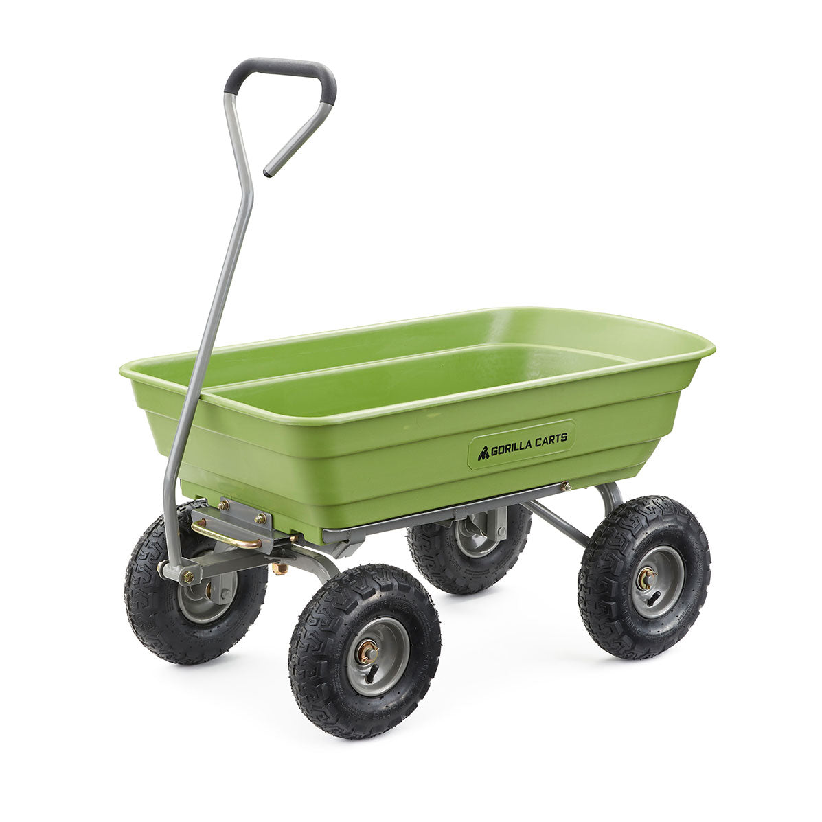 Gorilla Carts Heavy Duty Poly Yard Dump Cart, Lawn & Garden Wagon, 600 Lb, Green - Smart-nests