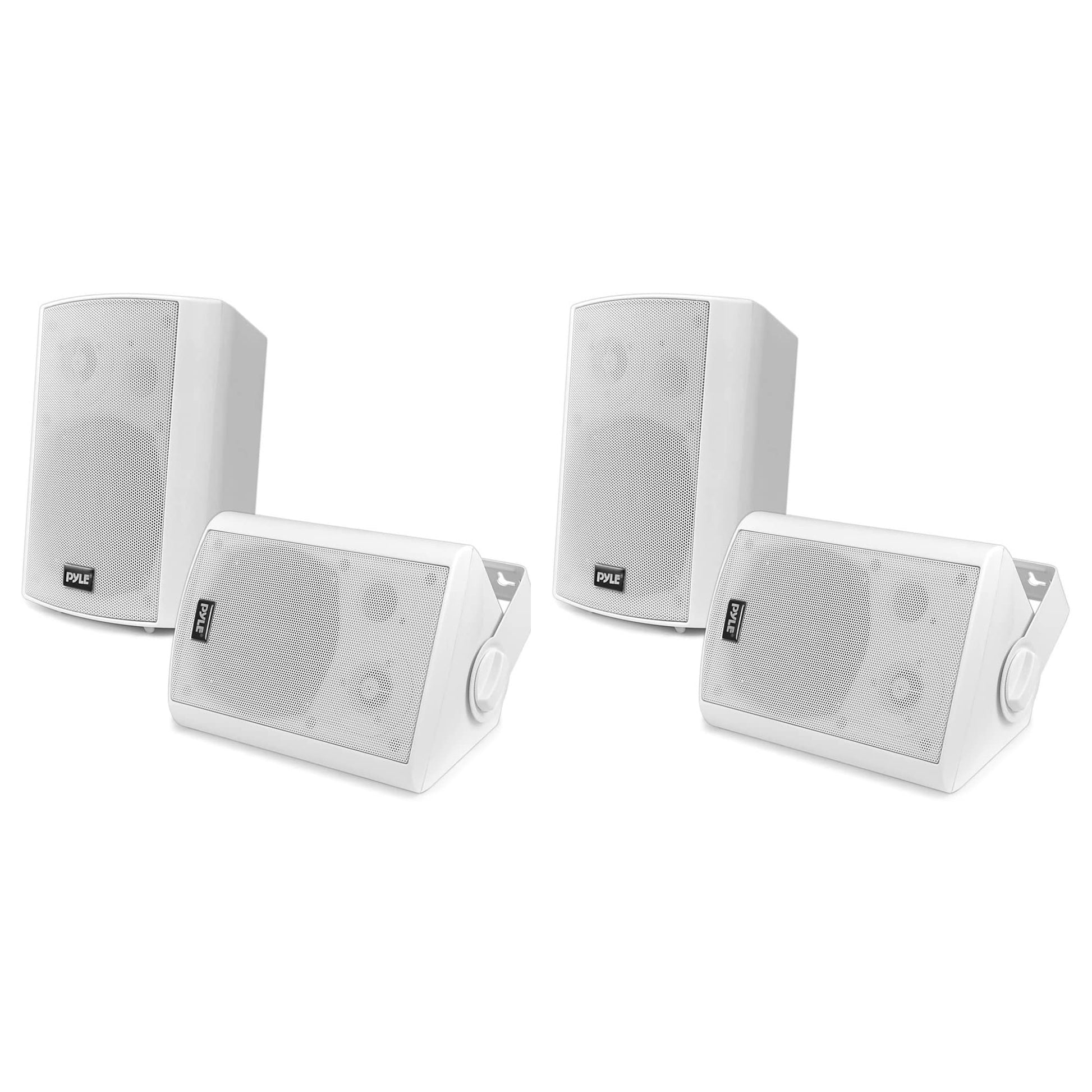 Pyle PDWR51BTWT Bluetooth Indoor Outdoor 5.25 In Speaker System, White (4 Pack) - Smart-nests