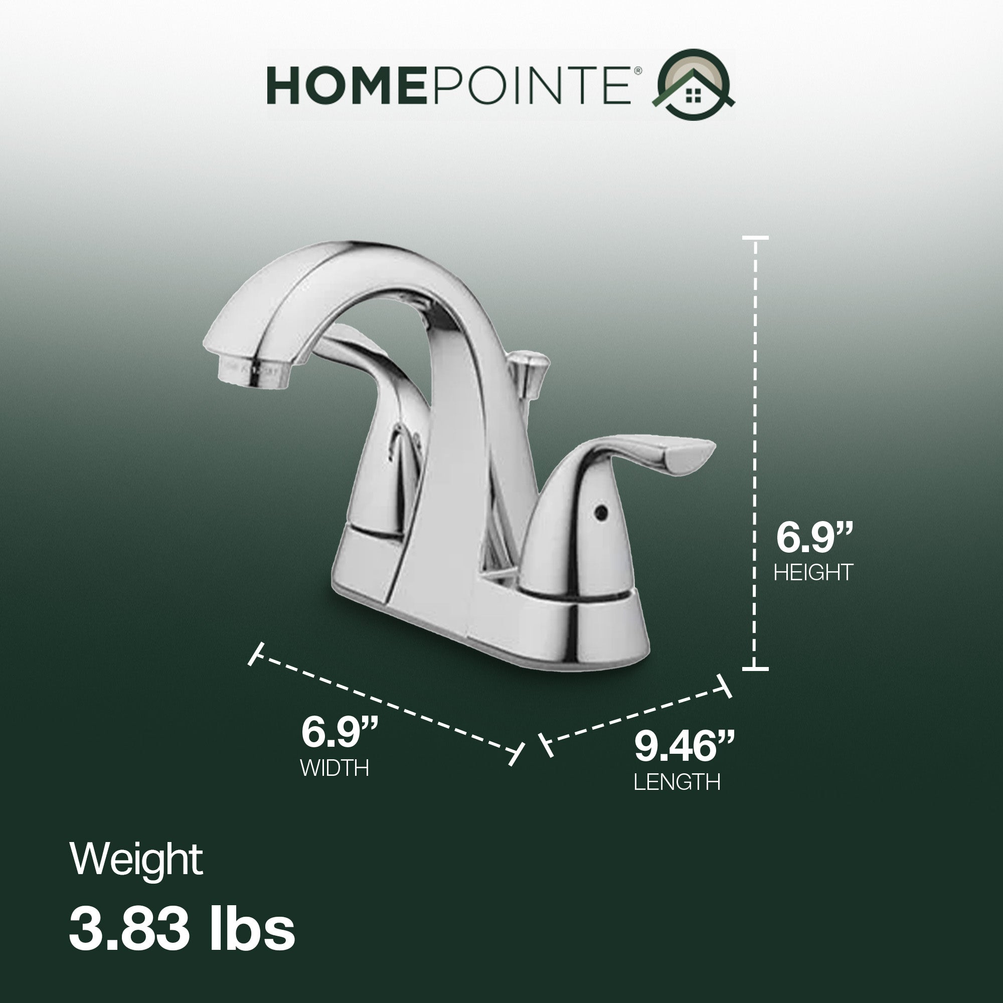 HomePointe 2 Lever Handle Lavatory Faucet with Plastic Pop Up, Chrome Finish - Smart-nests