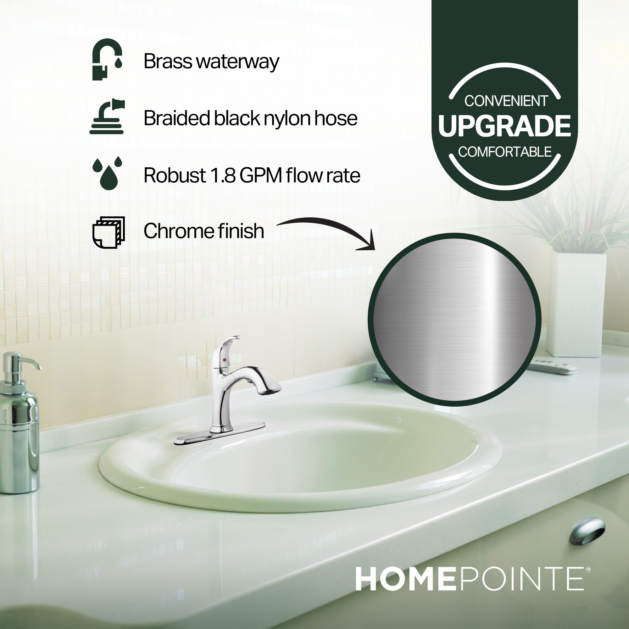 HomePointe Single Loop Handle Kitchen Faucet With Pull Out Spray, Chrome Finish - Smart-nests