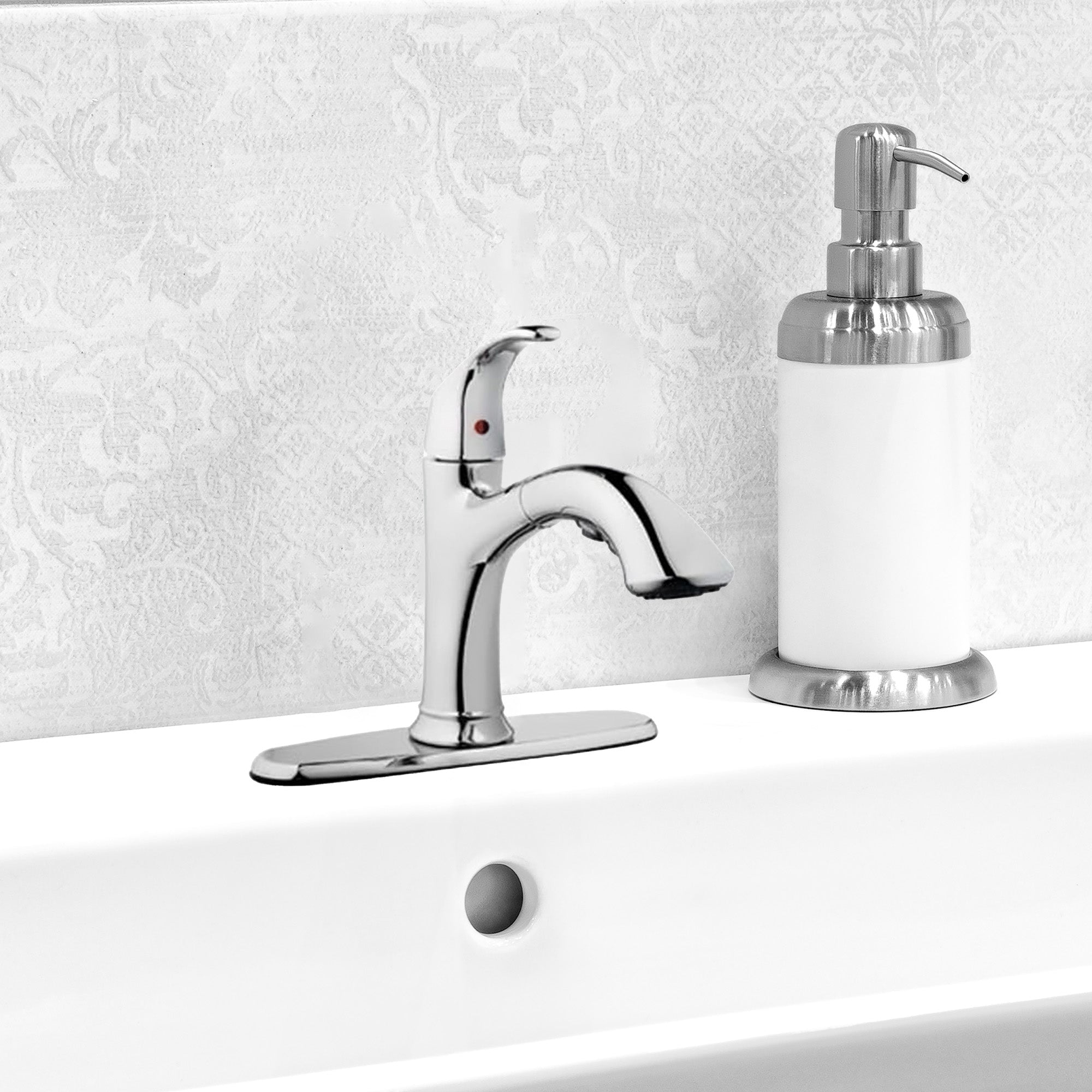 HomePointe Single Loop Handle Kitchen Faucet With Pull Out Spray, Chrome Finish - Smart-nests