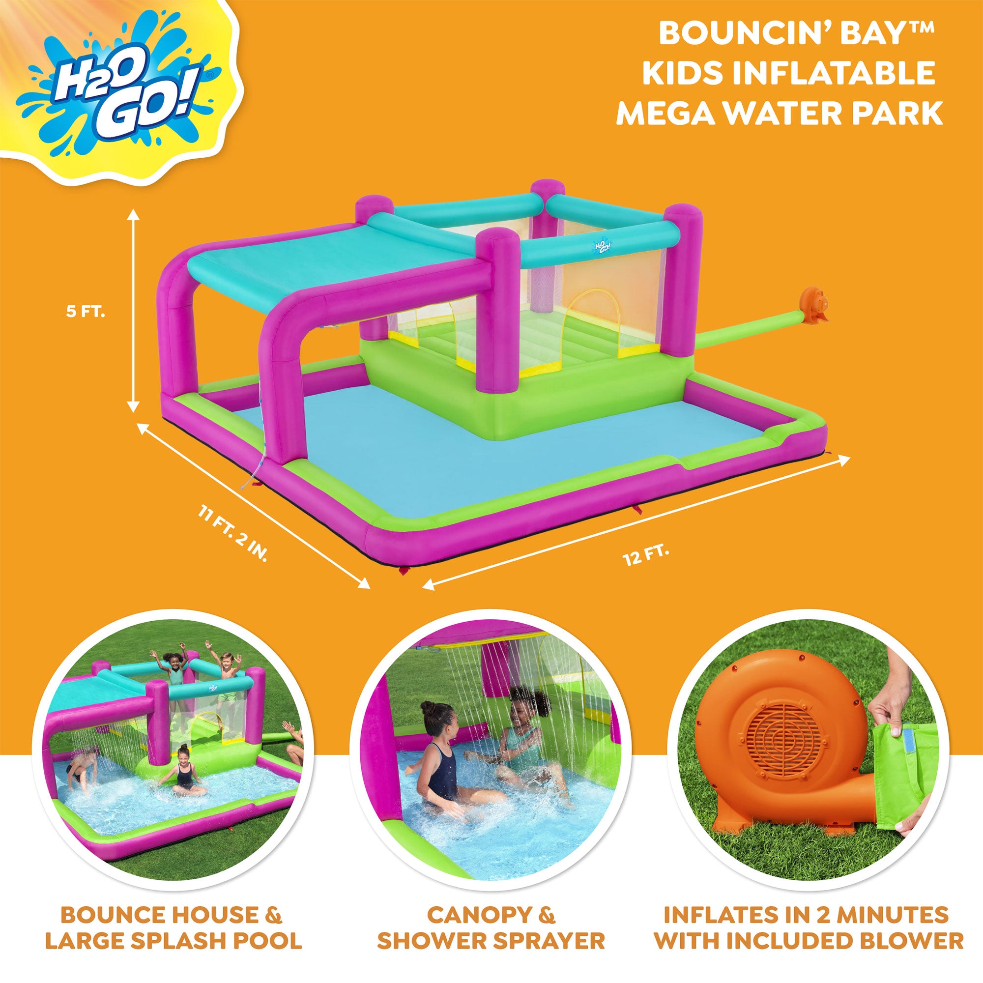 Bestway H2OGO! Bouncin' Bay Kids Inflatable Mega Water Park Outdoor Splash Pool - Smart-nests
