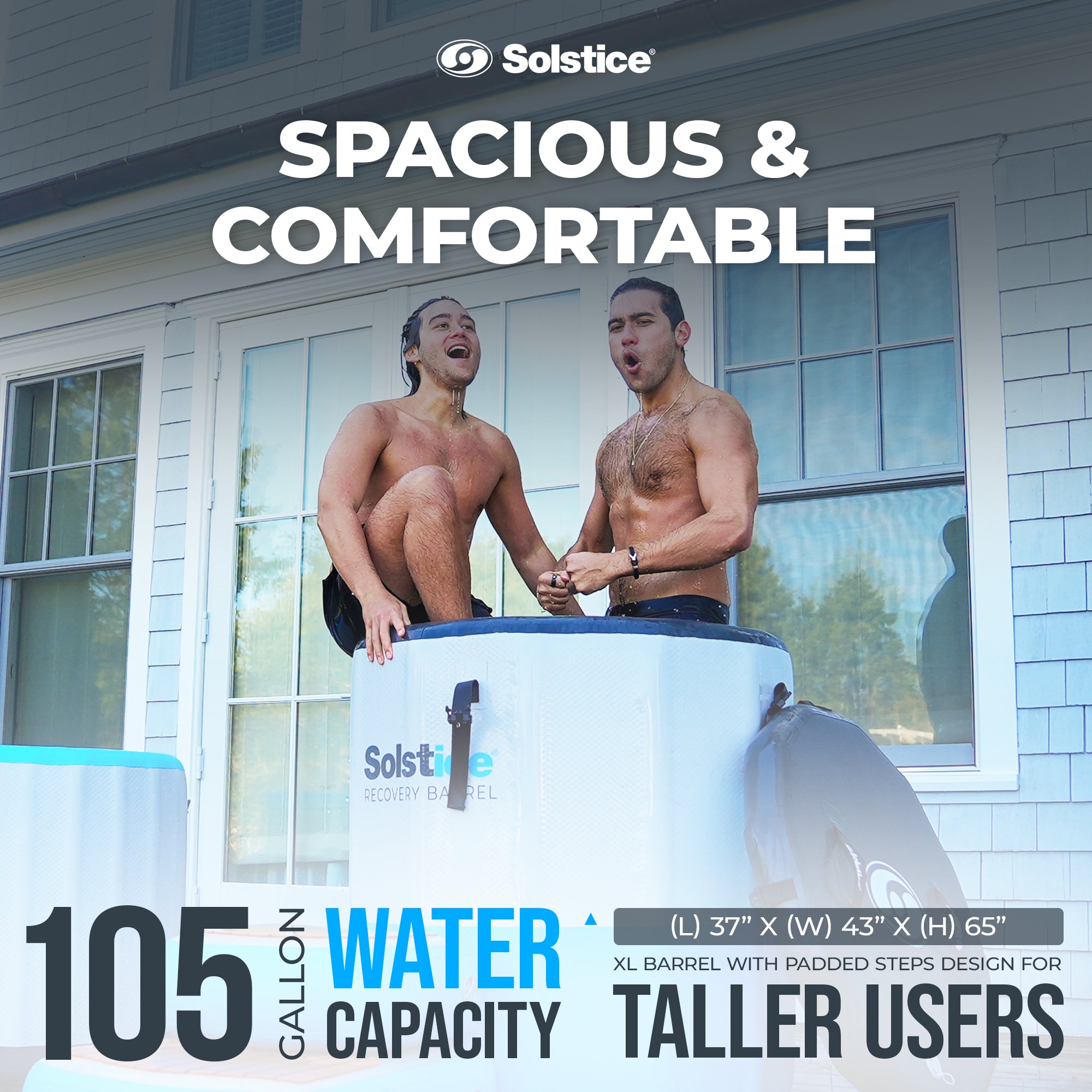 Solstice Original Inflatable Cold Plunge Ice Bath Tub Standing Recovery Barrel - Smart-nests