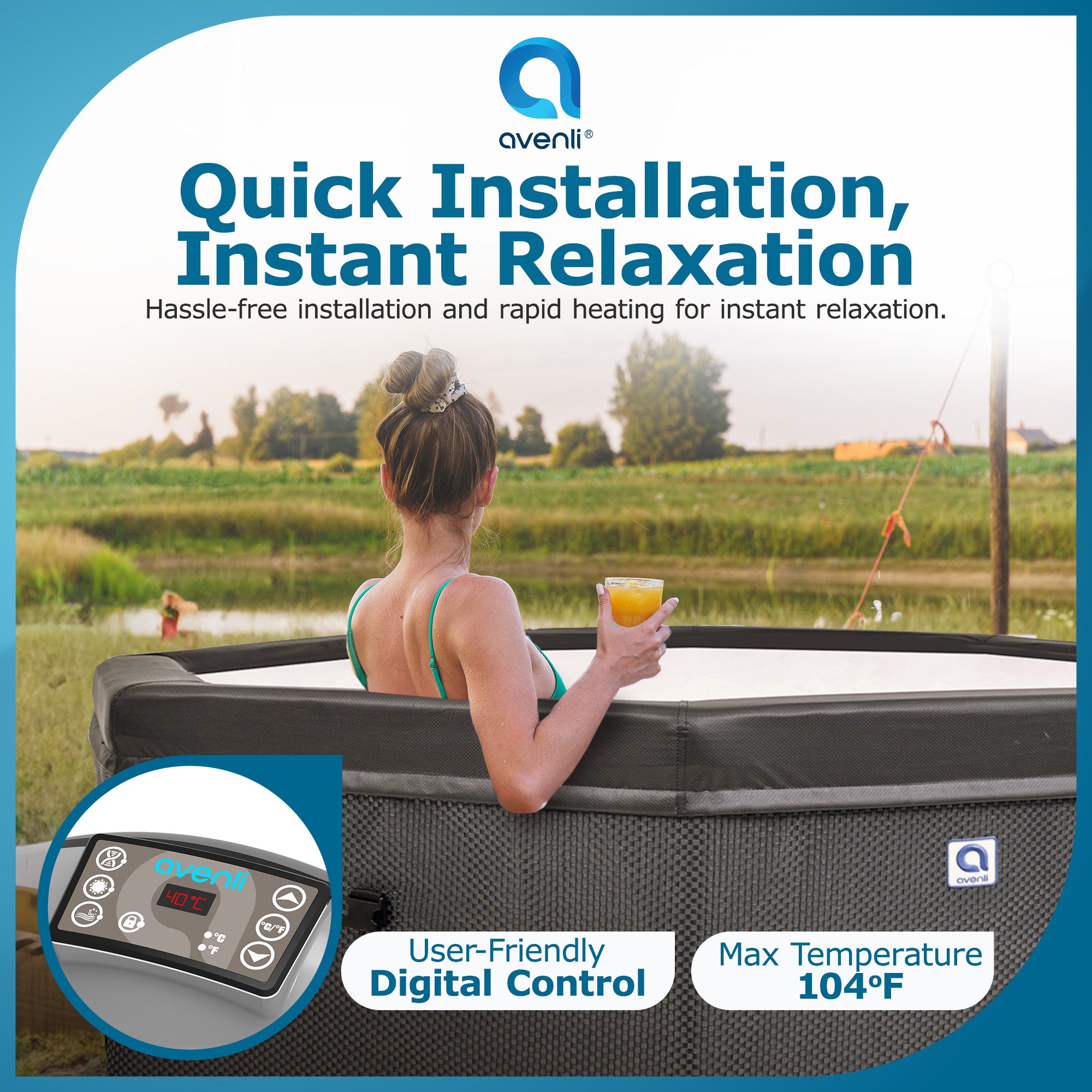 1,200 Liter 65 inch 6 Person Rigid Foam Wall Hot Tub Spa, Black (For Parts) - Smart-nests
