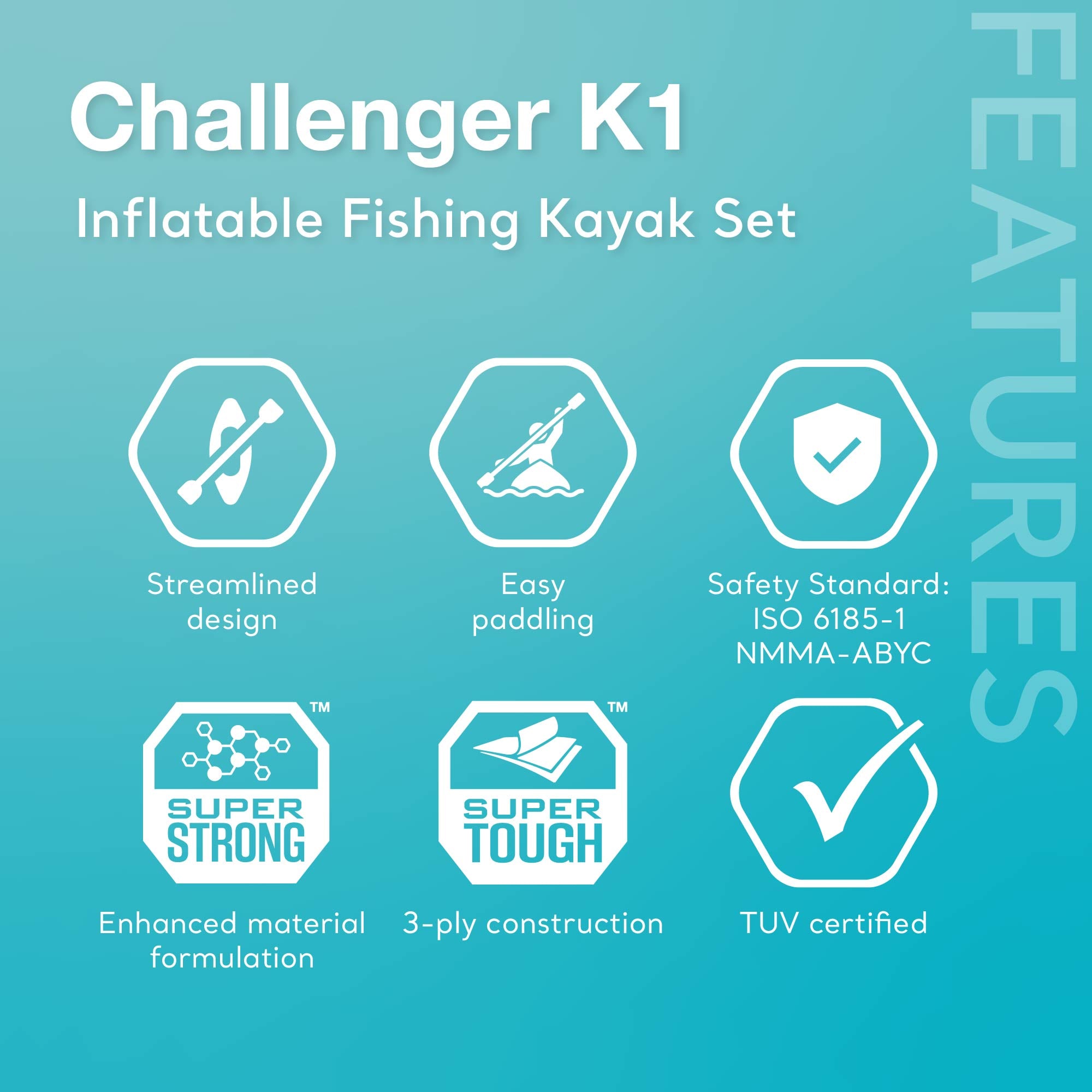 Intex Challenger K1 Inflatable Single Person Kayak Set and Accessory Kit w/ Pump - Smart-nests