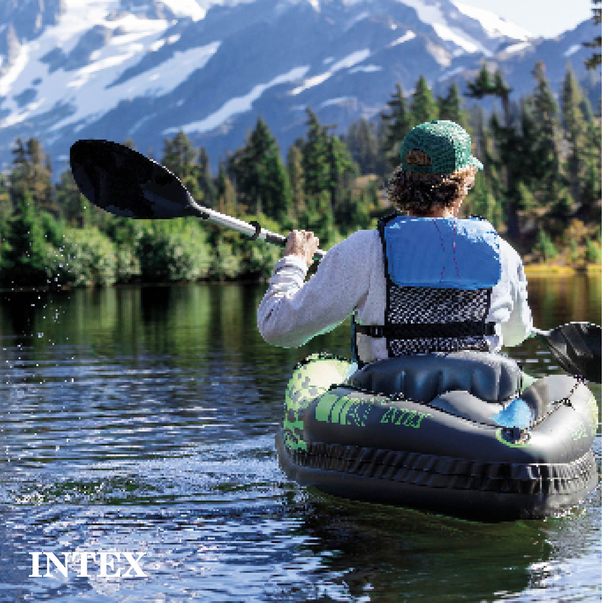 Intex Challenger K1 Inflatable Single Person Kayak Set and Accessory Kit w/ Pump - Smart-nests