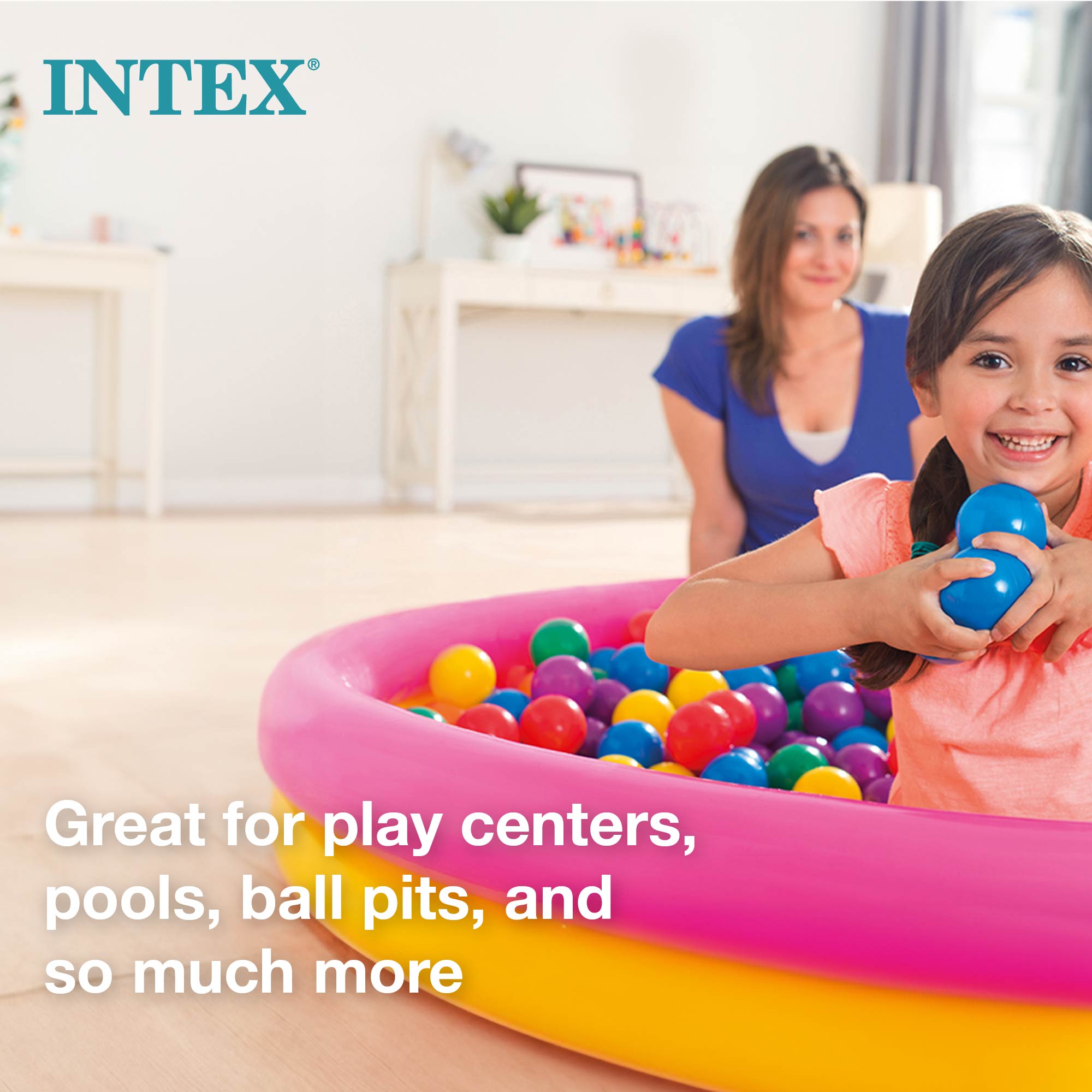 100-Pack Intex Small Plastic Multi-Colored Fun Ballz For A Ball Pit (Used) - Smart-nests