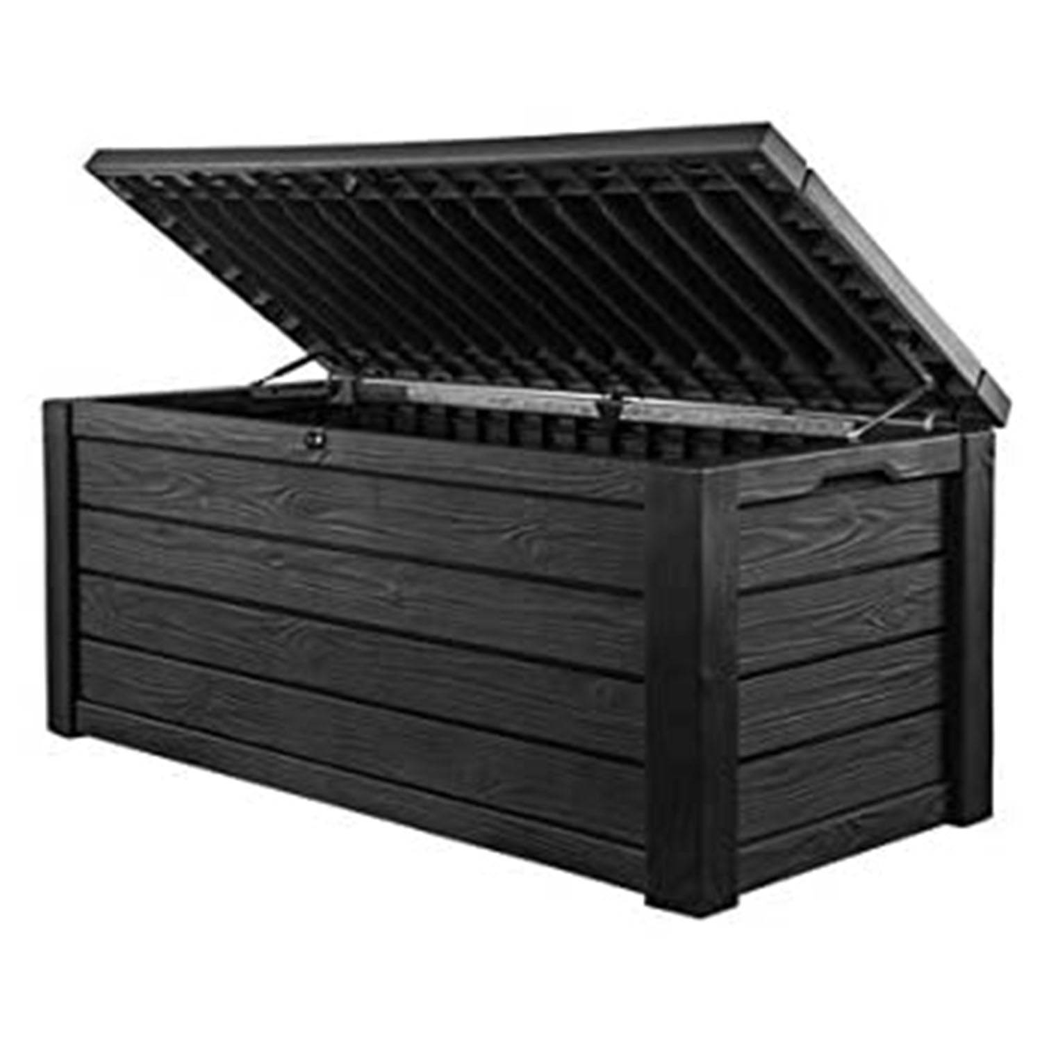 Keter Westwood 150 Gallon Plastic Outdoor Furniture Storage Deck Box, Dark Gray - Smart-nests
