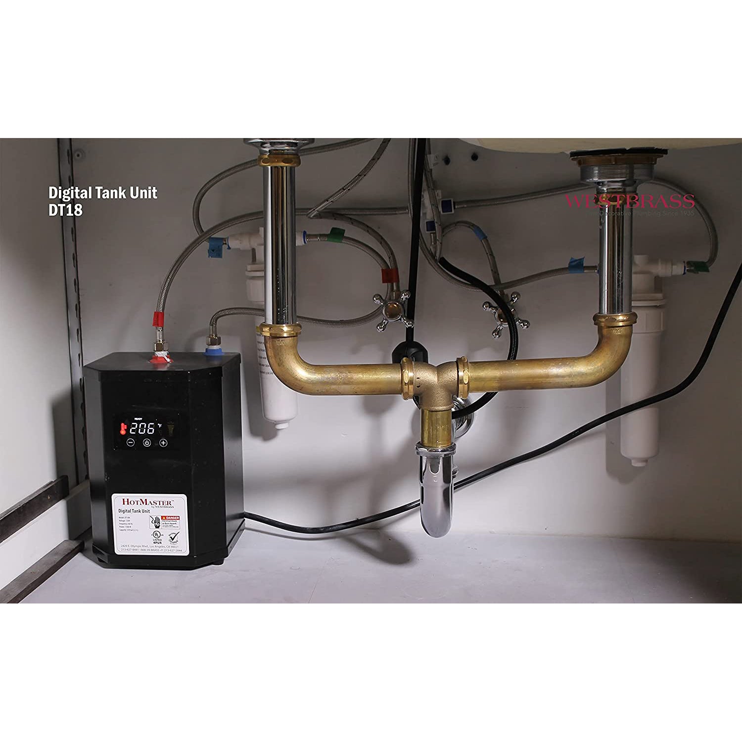 Westbrass HotMaster 4in1 Hot Water Dispenser Faucet w/ Hot Tank, Polished Chrome - Smart-nests