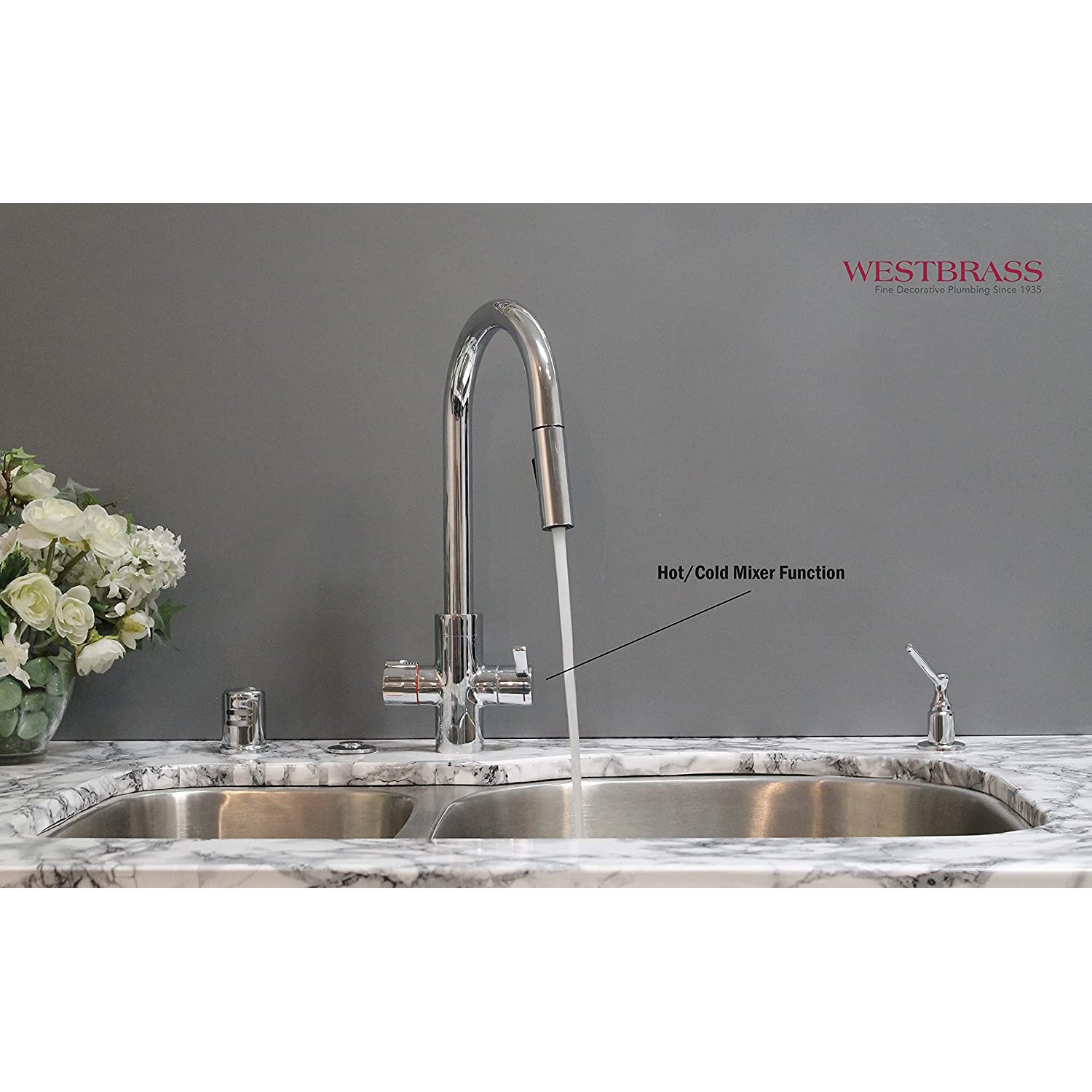 Westbrass HotMaster 4in1 Hot Water Dispenser Faucet w/ Hot Tank, Polished Chrome - Smart-nests