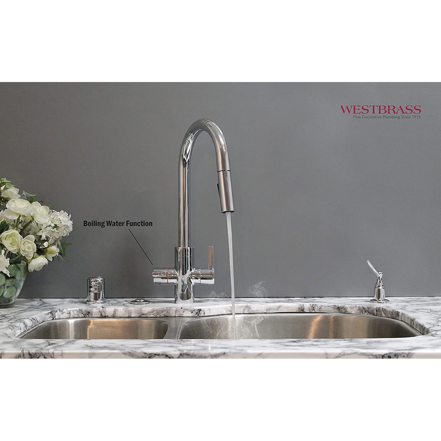 Westbrass HotMaster 4in1 Hot Water Dispenser Faucet w/ Hot Tank, Polished Chrome - Smart-nests