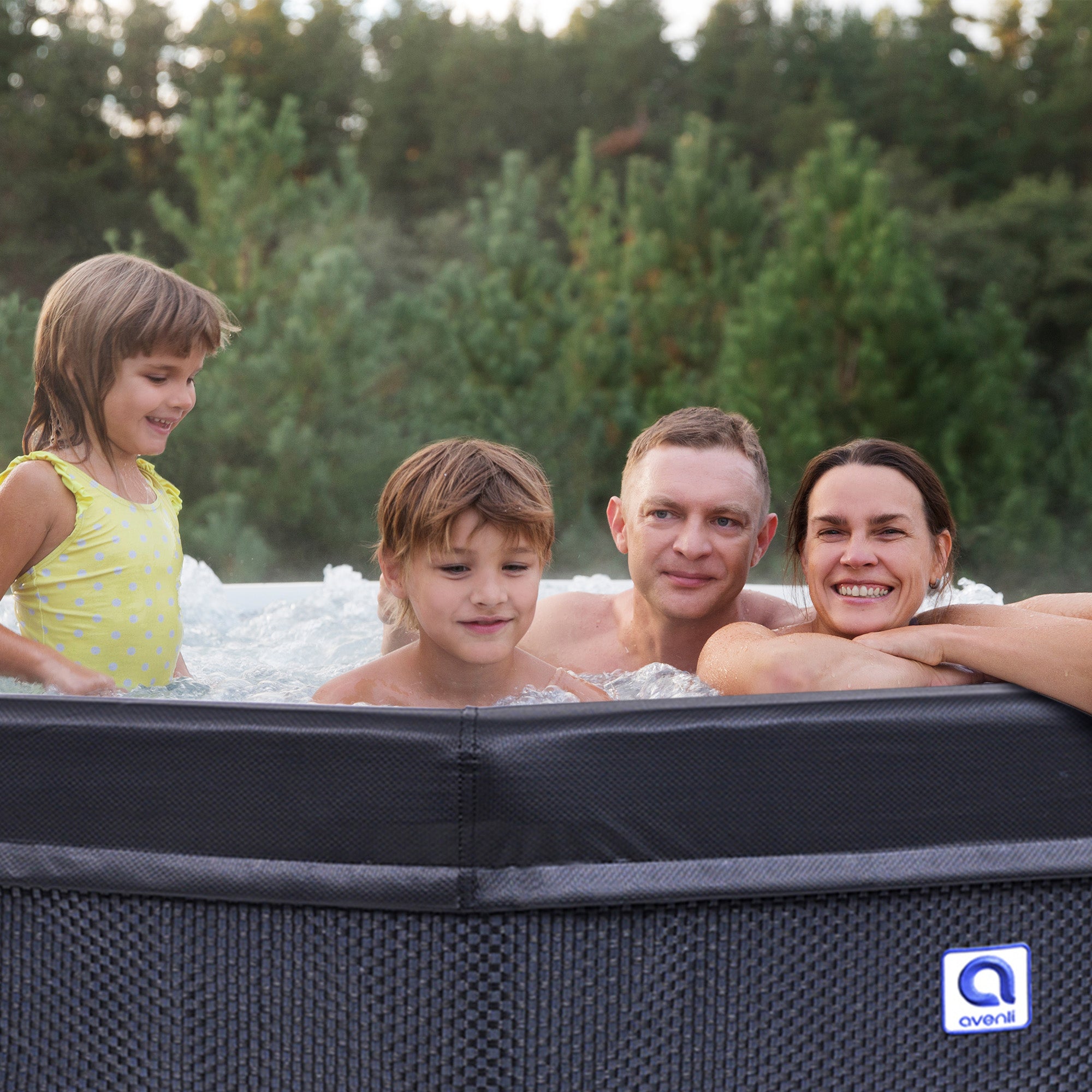 1,200 Liter 65 inch 6 Person Rigid Foam Wall Hot Tub Spa, Black (For Parts) - Smart-nests