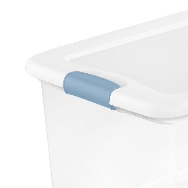 Sterilite 64 Qt Clear Plastic Stackable Storage Bin w/ White Latch Lid, 12 Pack - Smart-nests
