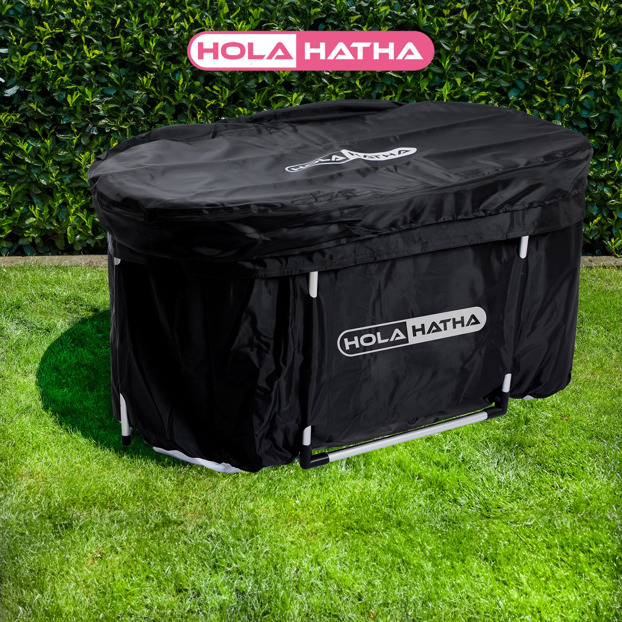 HolaHatha 129 Gal Ice Bath Tub, Portable Hot/Cold Water Plunge Tub with Lid - Smart-nests