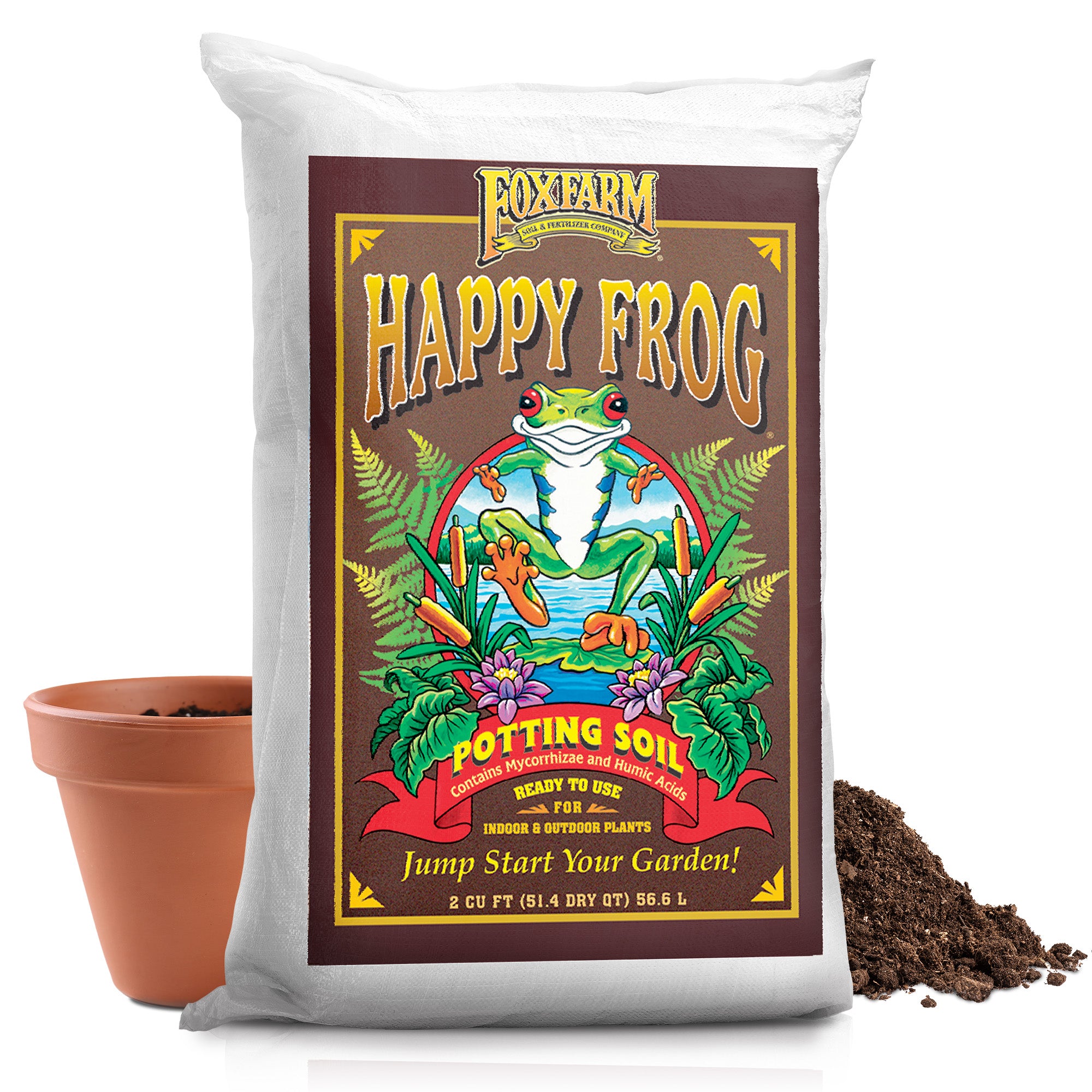 Foxfarm FX14047 Happy Frog Ph Adjusted Garden Potting Soil Mix, 2 Cubic Feet - Smart-nests