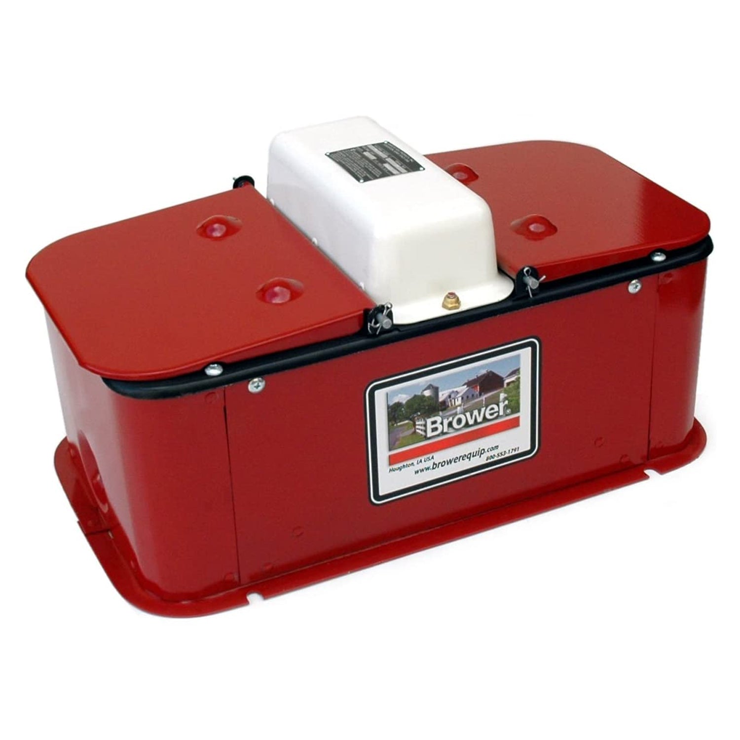 Brower MC32E Insulated Steel Heated Livestock Hog Drinker with Lid & Mud Grates - Smart-nests
