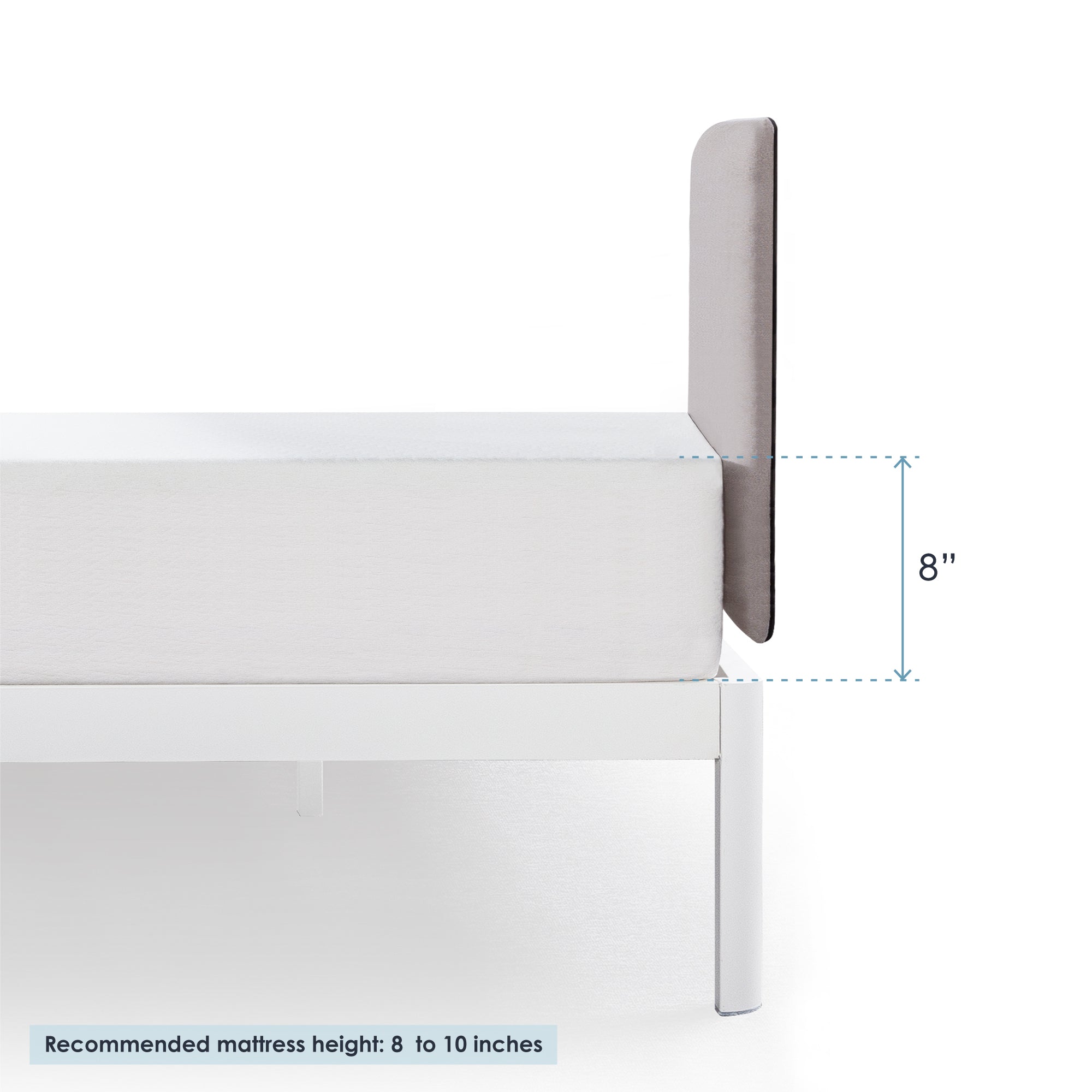 Mellow KERT Metal and Wood Platform Bed Frame with Upholstered Headboard, Full - Smart-nests