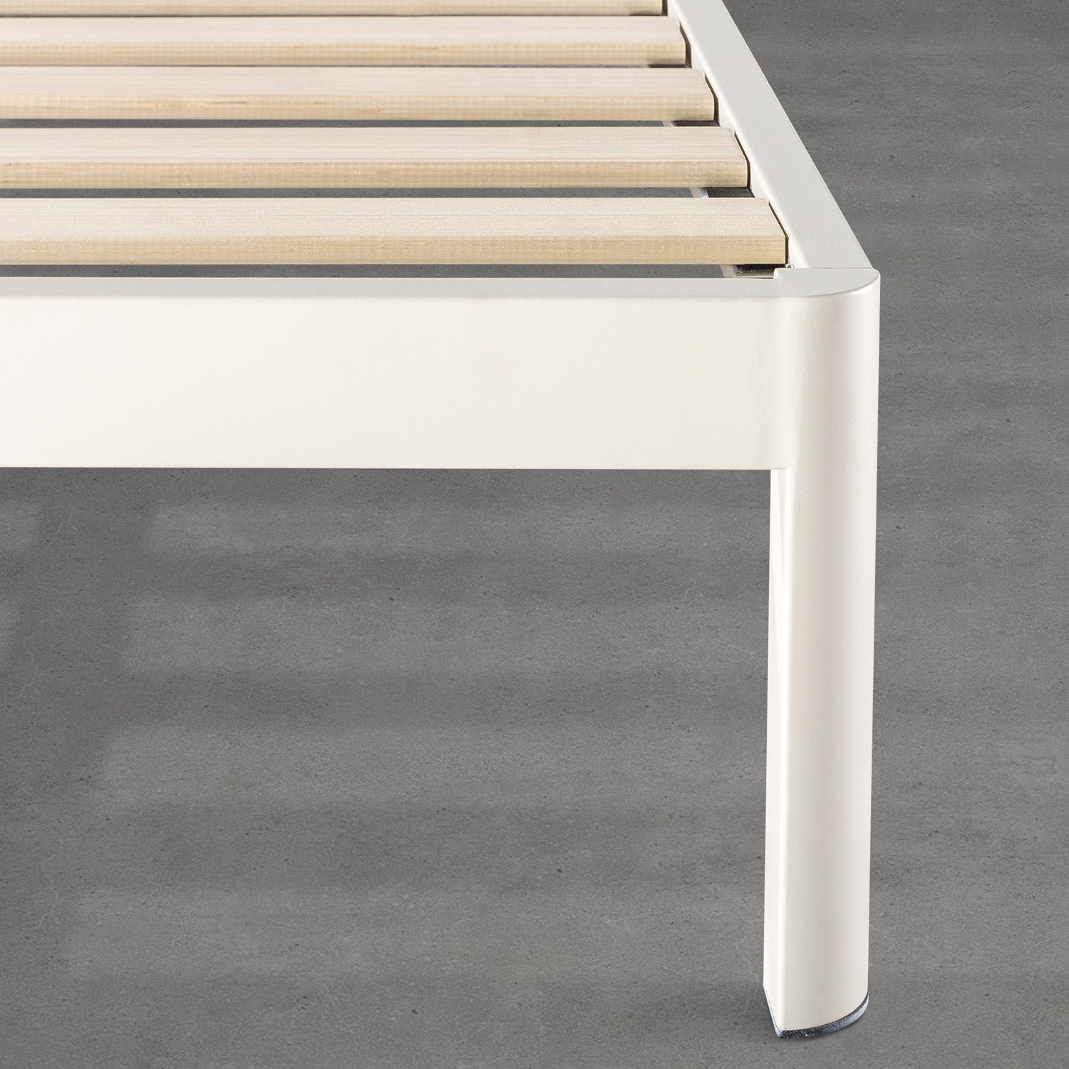 Mellow KERT Metal and Wood Platform Bed Frame with Upholstered Headboard, King - Smart-nests