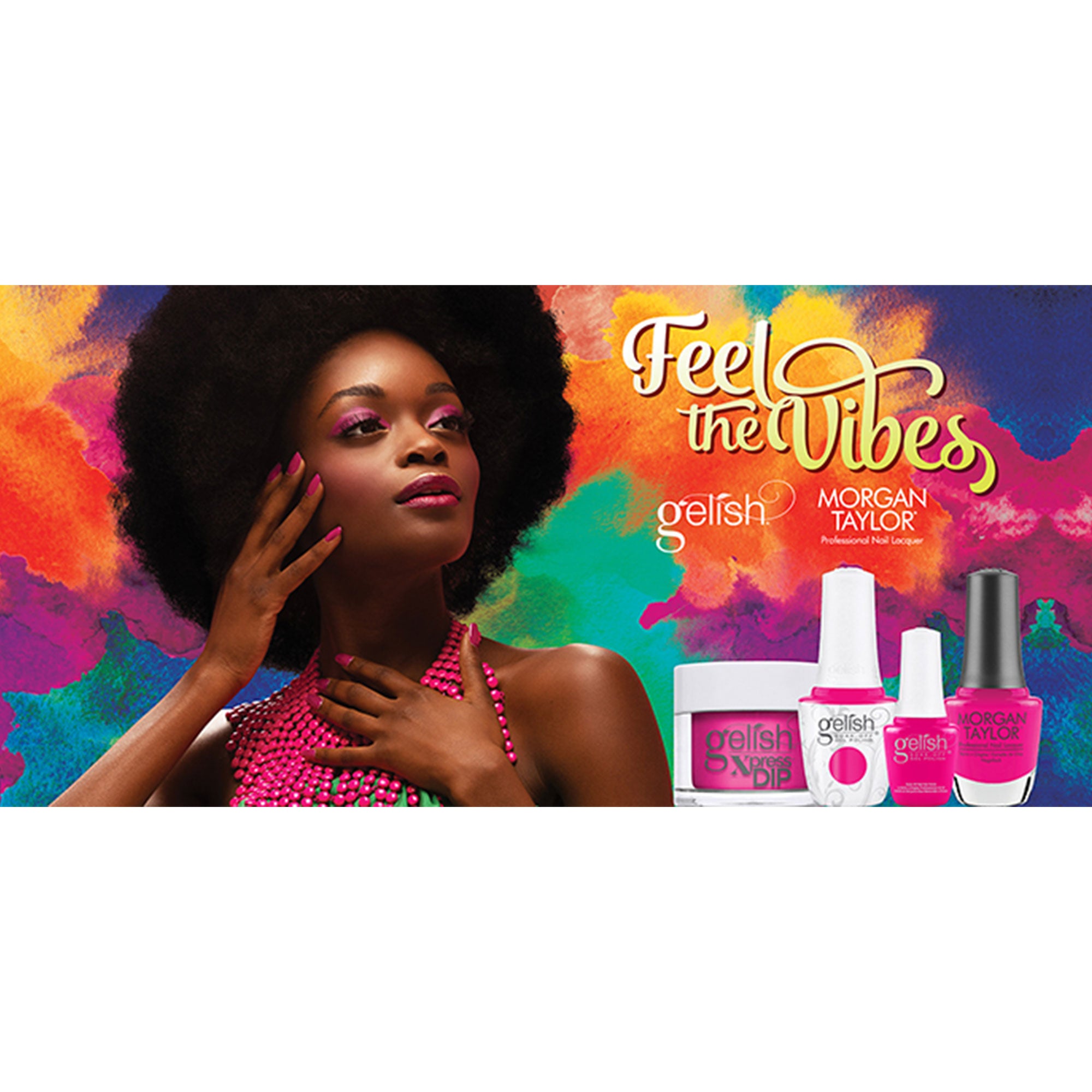 Gelish Mini & Morgan Taylor Feel the Vibes Gel Polish and Lacquer Set, 4 Pack - Smart-nests