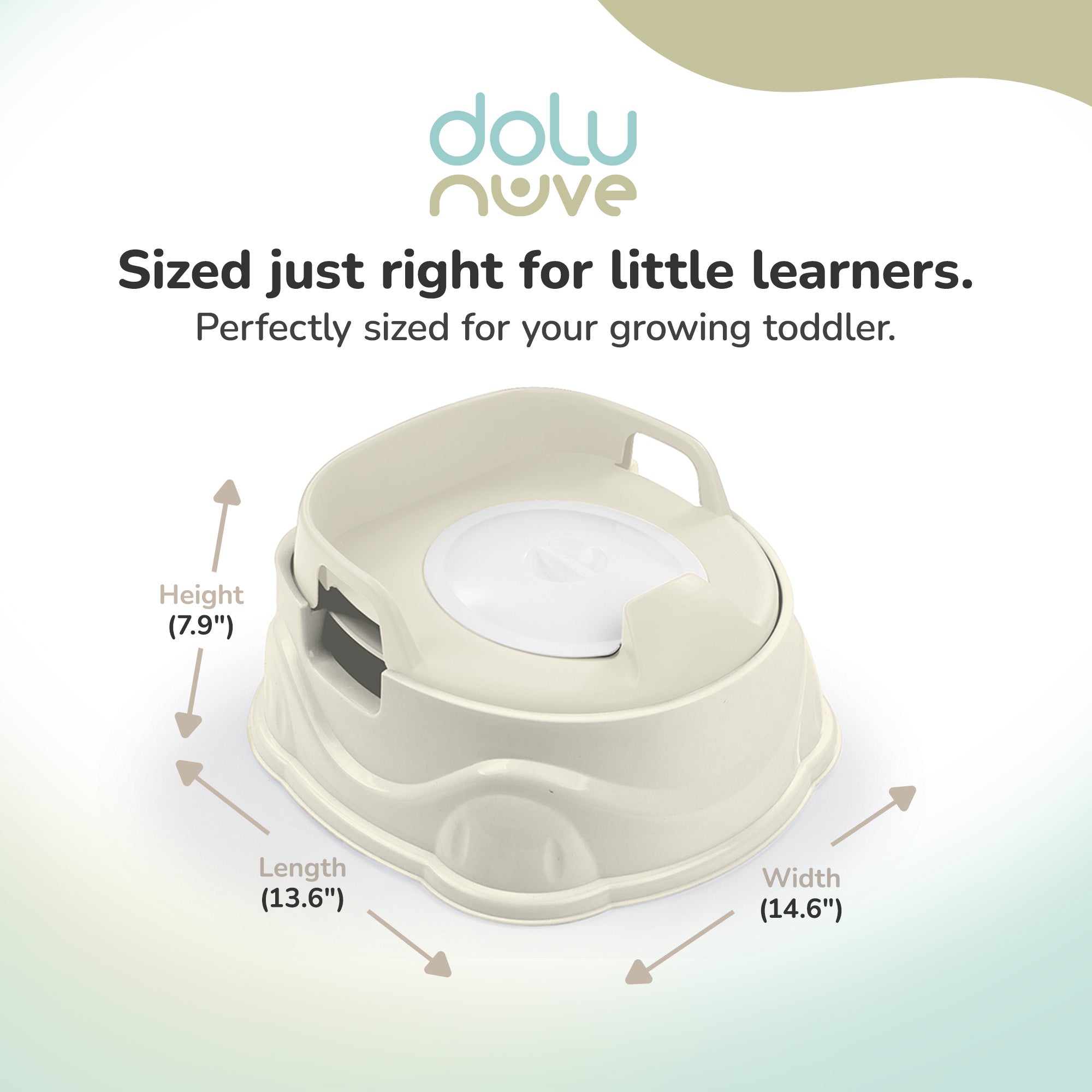Dolu Nuve 3-in-1 Potty, Toilet Adapter, and Step Stool, Ergonomic Design, Beige - Smart-nests