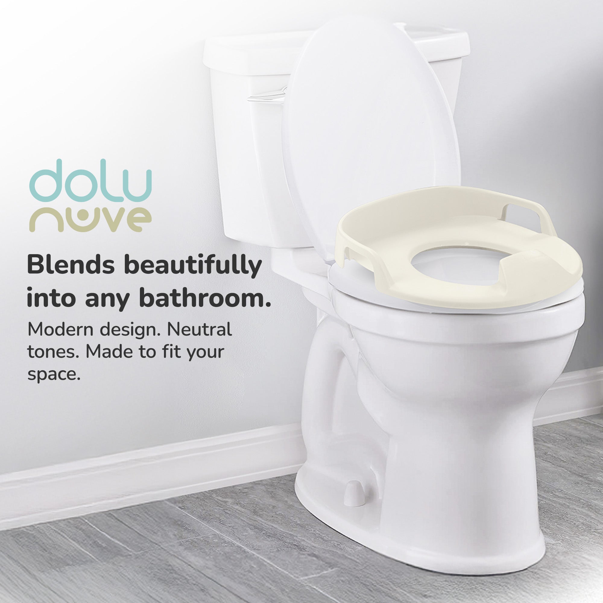 Dolu Nuve 3-in-1 Potty, Toilet Adapter, and Step Stool, Ergonomic Design, Beige - Smart-nests