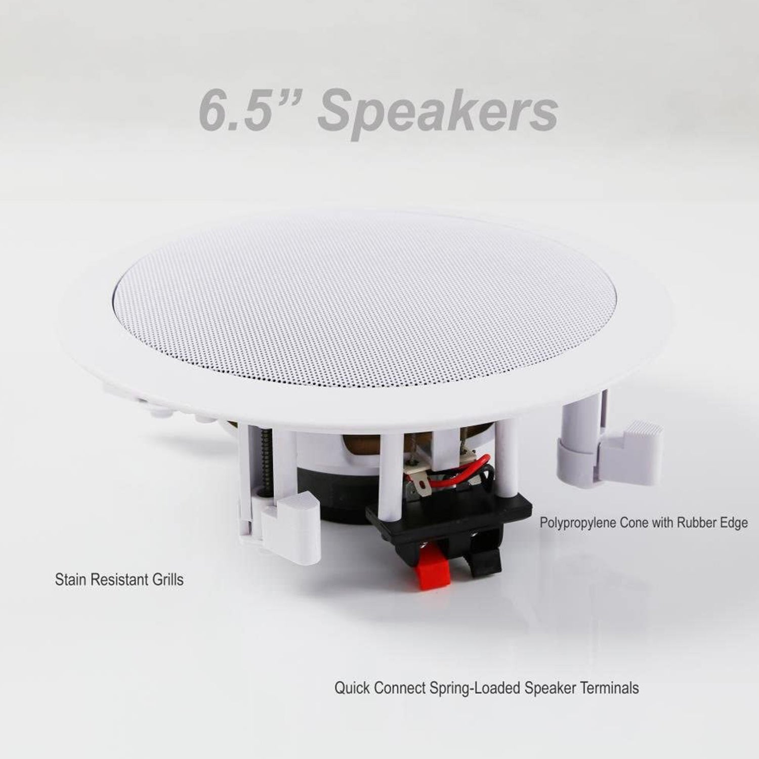 Pyle PDIC1661RD 6.5 Inch 200 Watt In Ceiling Wall 2 Way Speaker System Pair - Smart-nests