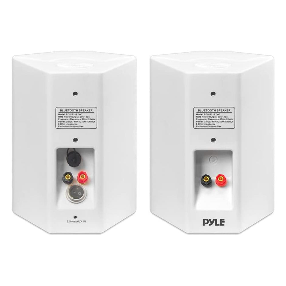 Pyle PDWR51BTWT Bluetooth Indoor Outdoor 5.25" Speaker System, White (2 Pack) - Smart-nests