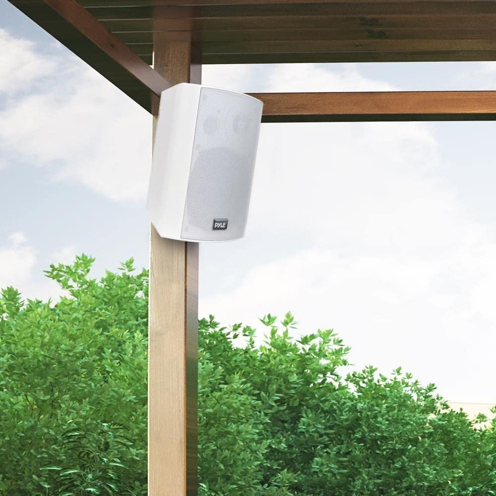 Pyle PDWR51BTWT Bluetooth Indoor Outdoor 5.25" Speaker System, White (2 Pack) - Smart-nests
