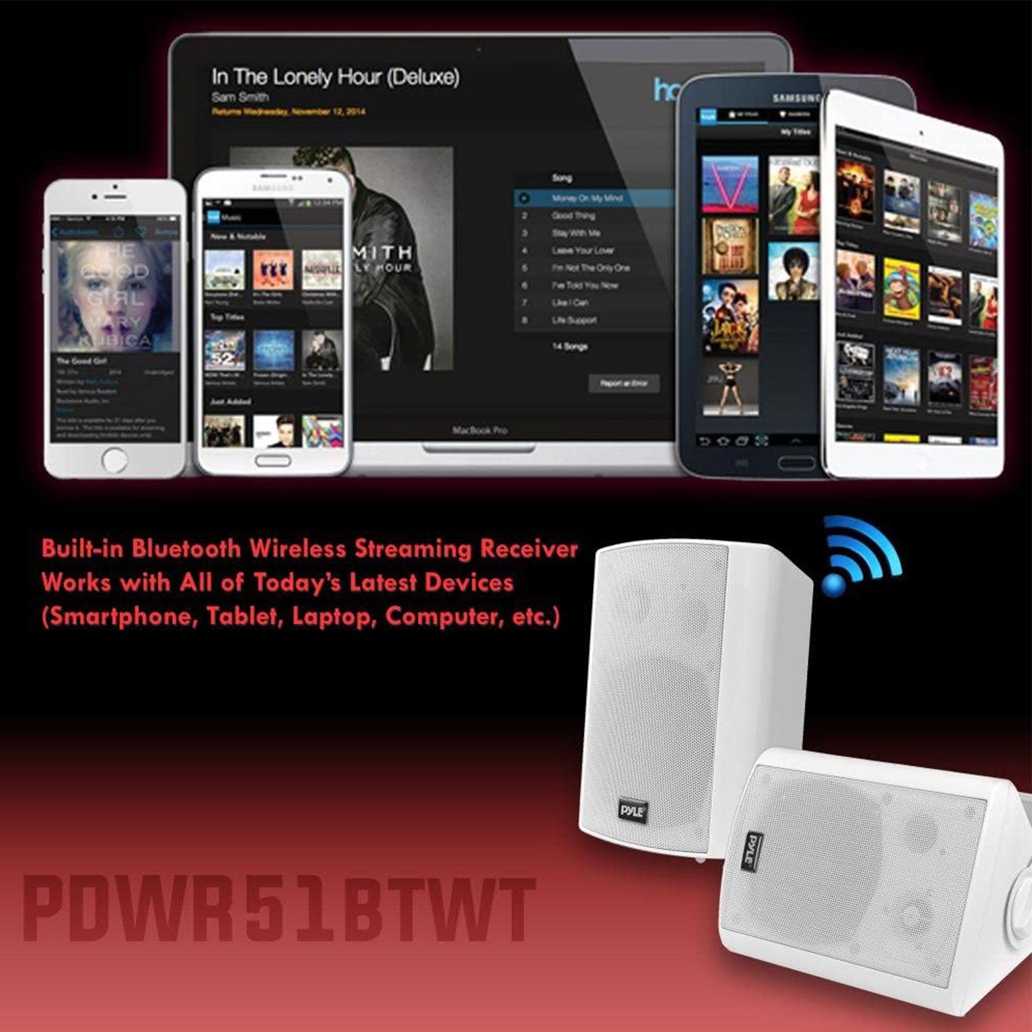 Pyle PDWR51BTWT Bluetooth Indoor Outdoor 5.25" Speaker System, White (2 Pack) - Smart-nests