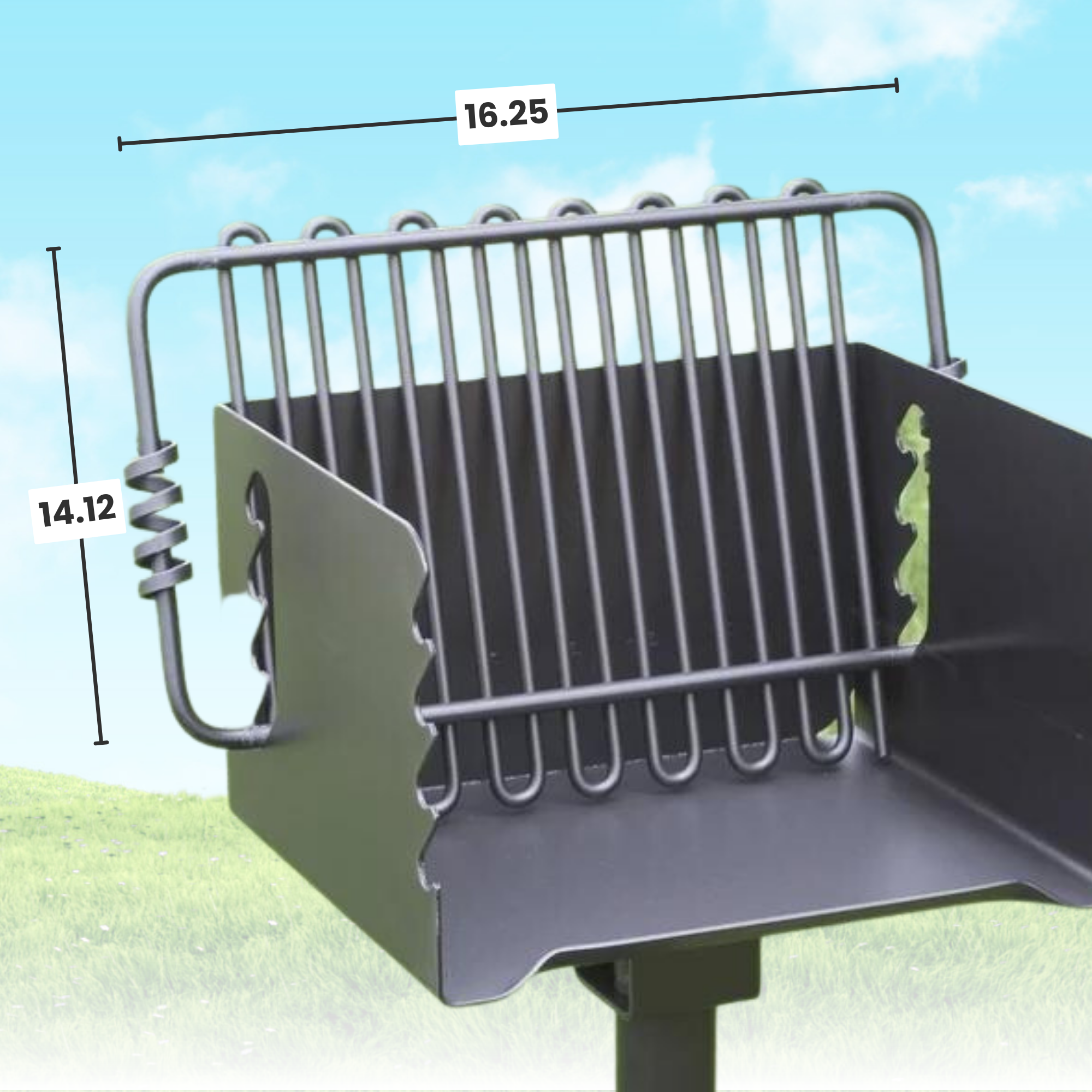Pilot Rock CBP-135 Park Style Outdoor Camping BBQ Charcoal Grill with Swivel - Smart-nests